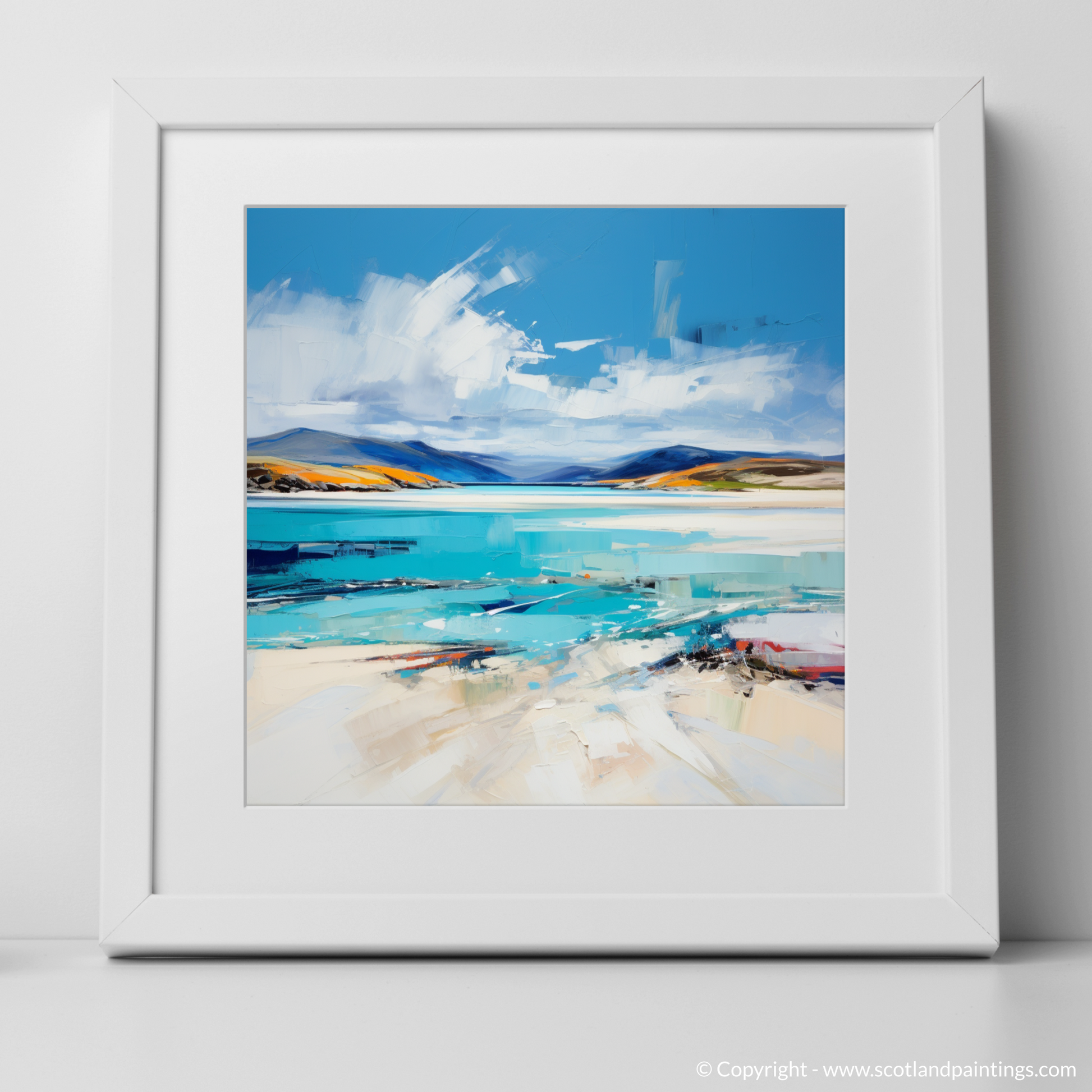 Art Print of Luskentyre Beach, Isle of Harris with a white frame