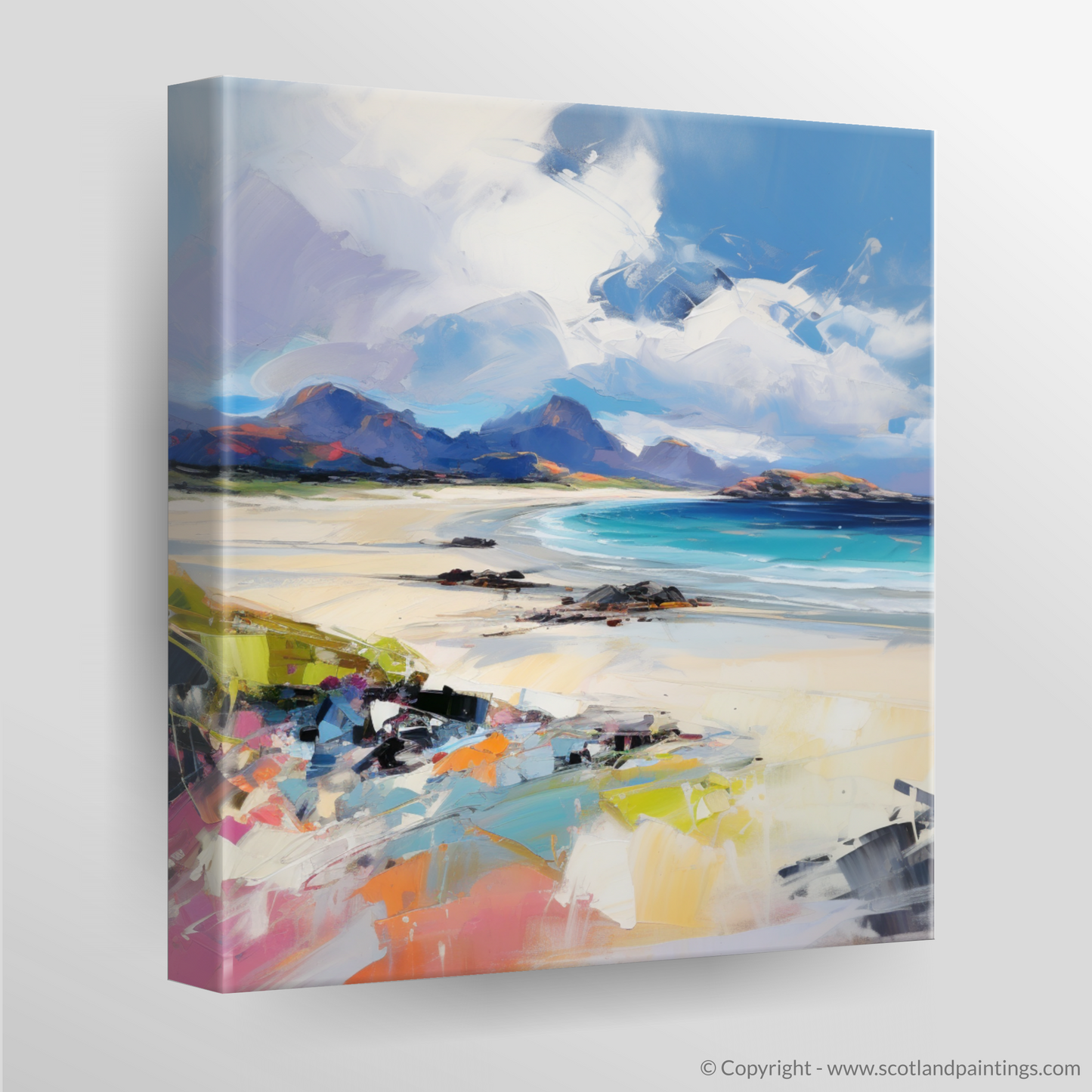 Painting and Art Print of Camusdarach Beach, Arisaig. Expressionism at Camusdarach Beach: A Scottish Seaside Reverie.