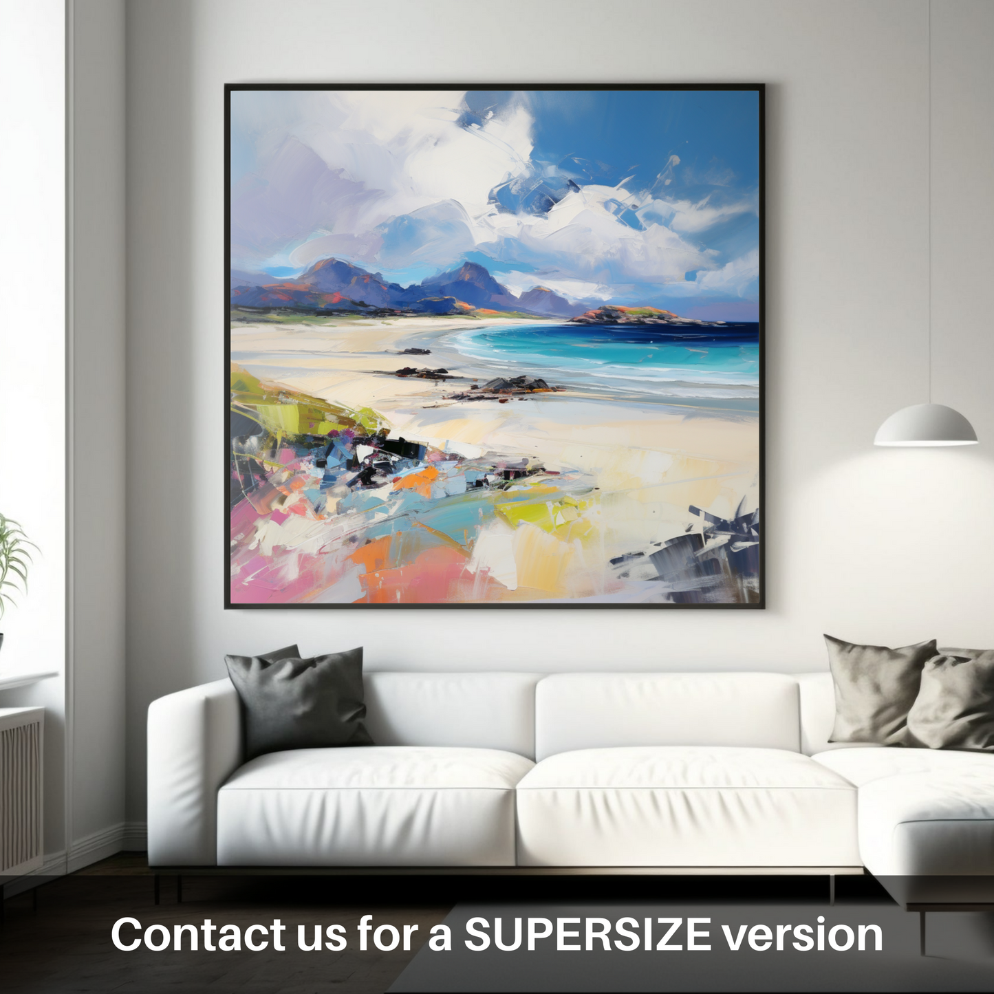 Painting and Art Print of Camusdarach Beach, Arisaig. Expressionism at Camusdarach Beach: A Scottish Seaside Reverie.