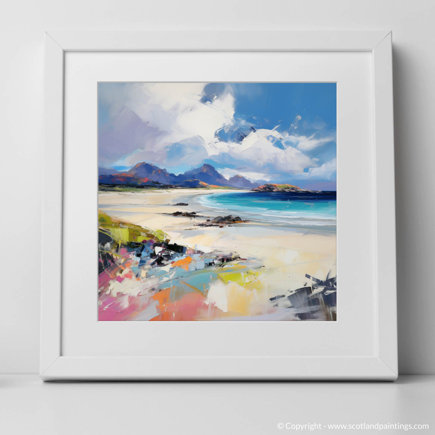 Painting and Art Print of Camusdarach Beach, Arisaig. Expressionism at Camusdarach Beach: A Scottish Seaside Reverie.