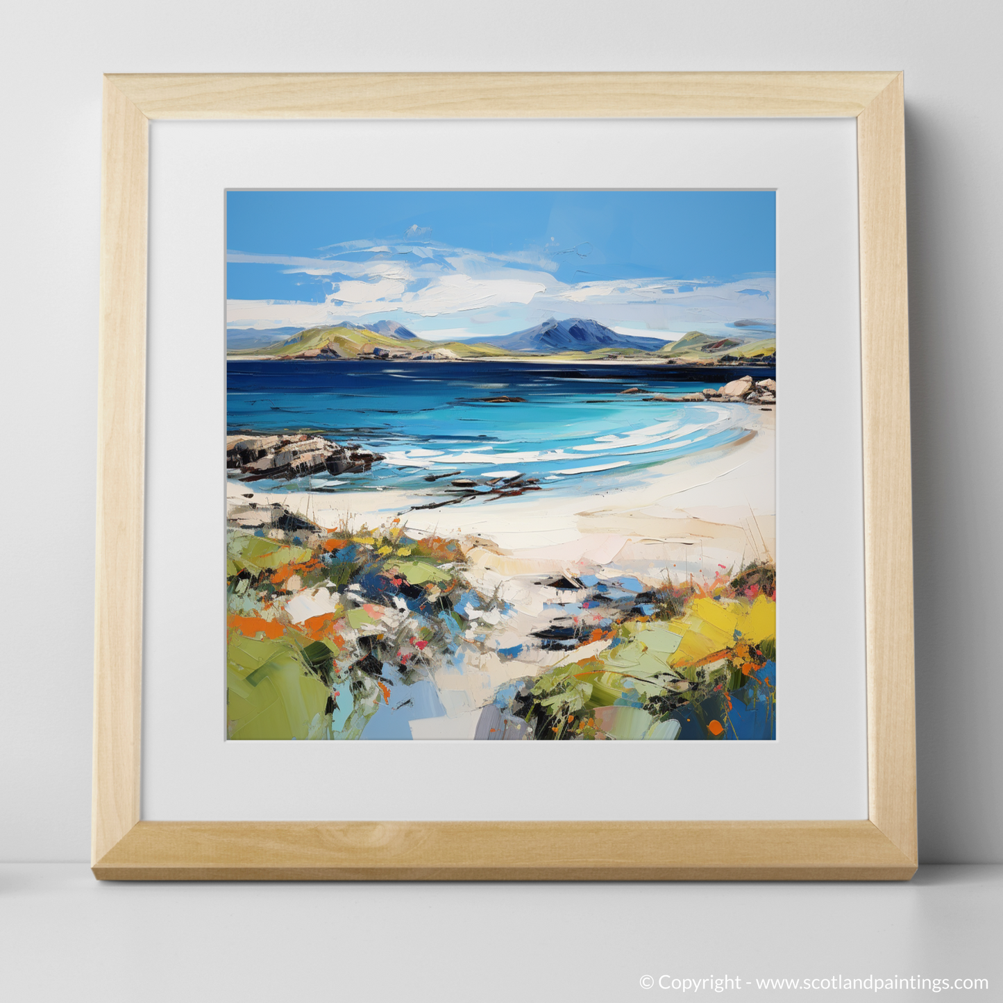 Art Print of Camusdarach Beach, Arisaig with a natural frame