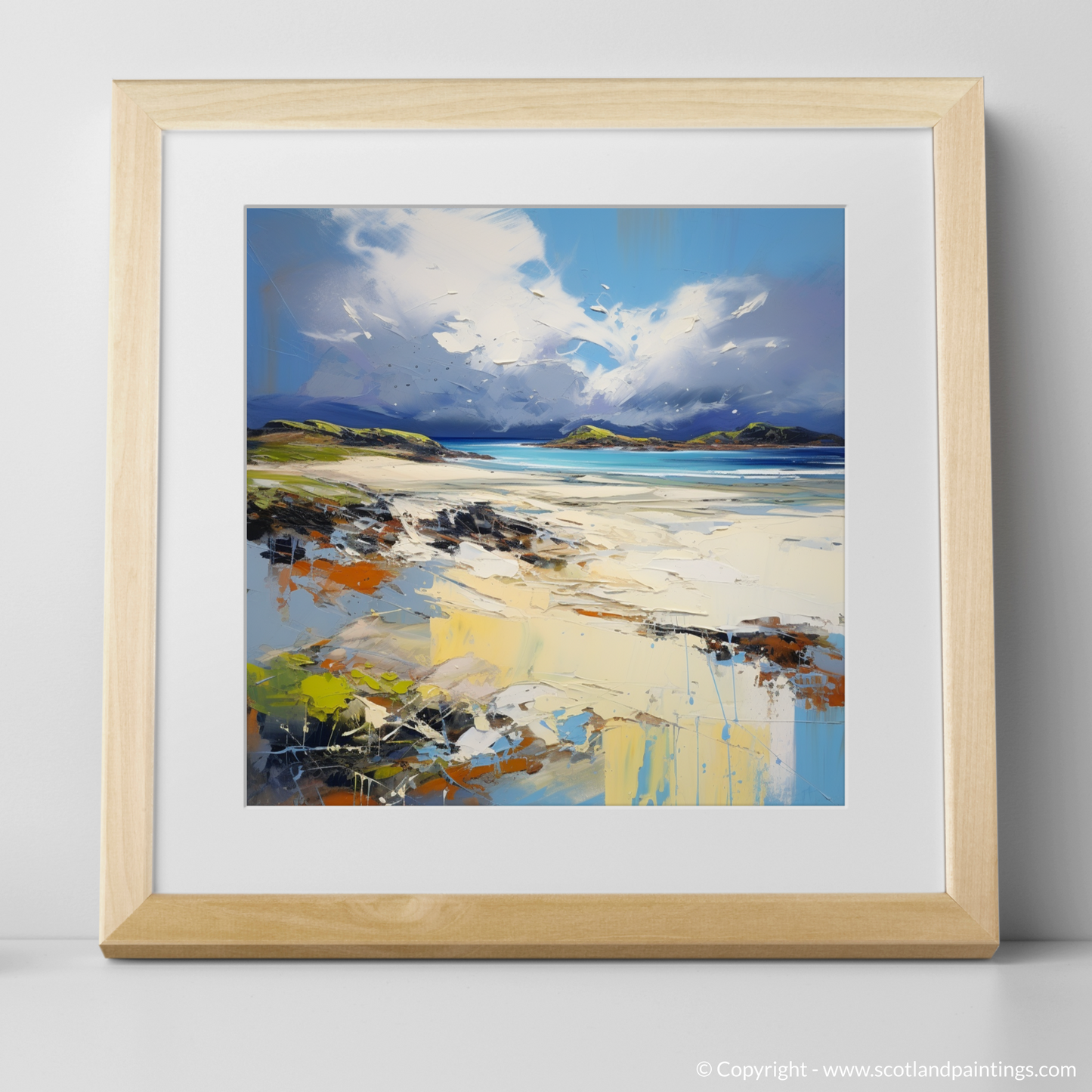 Art Print of Camusdarach Beach, Arisaig with a natural frame