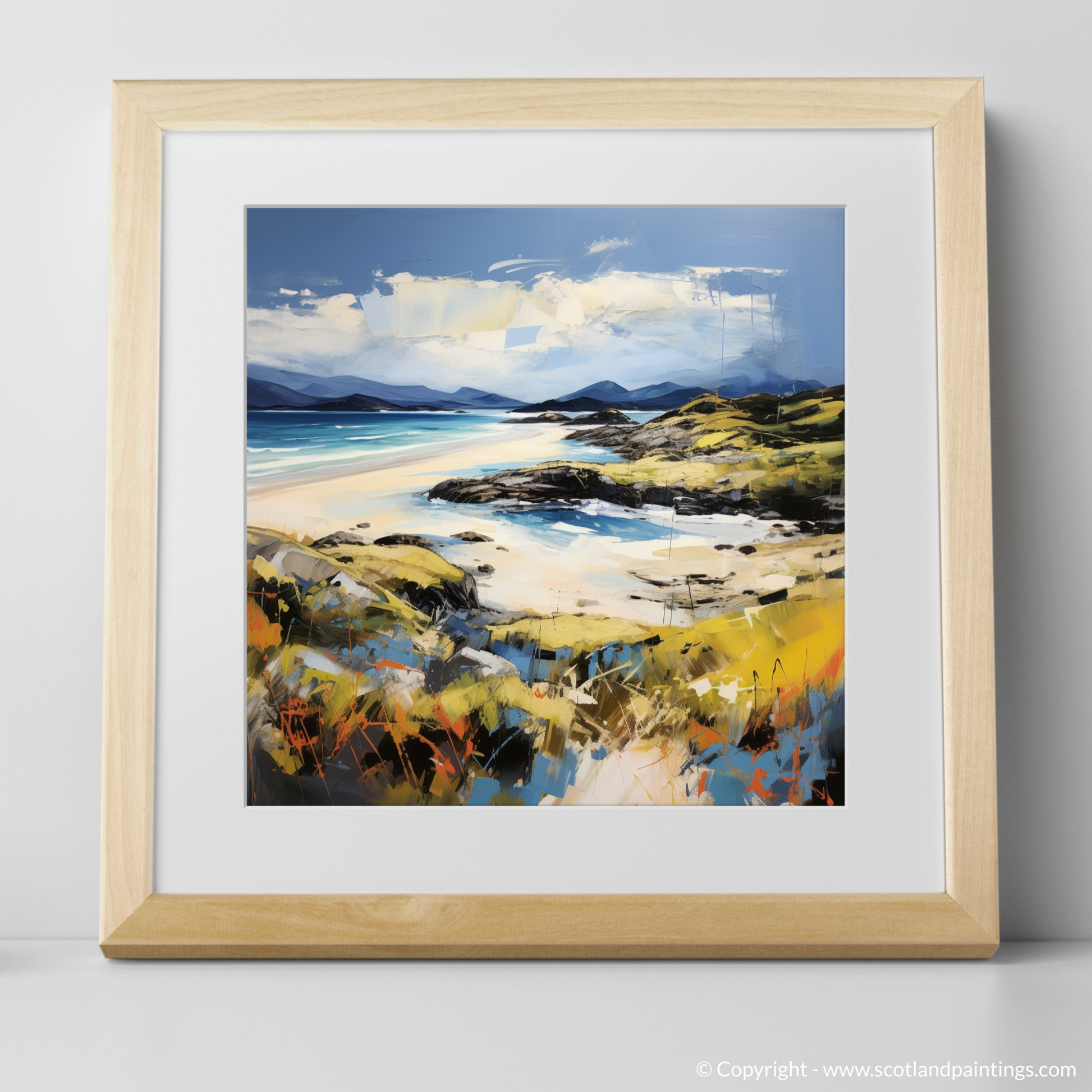 Art Print of Camusdarach Beach, Arisaig with a natural frame