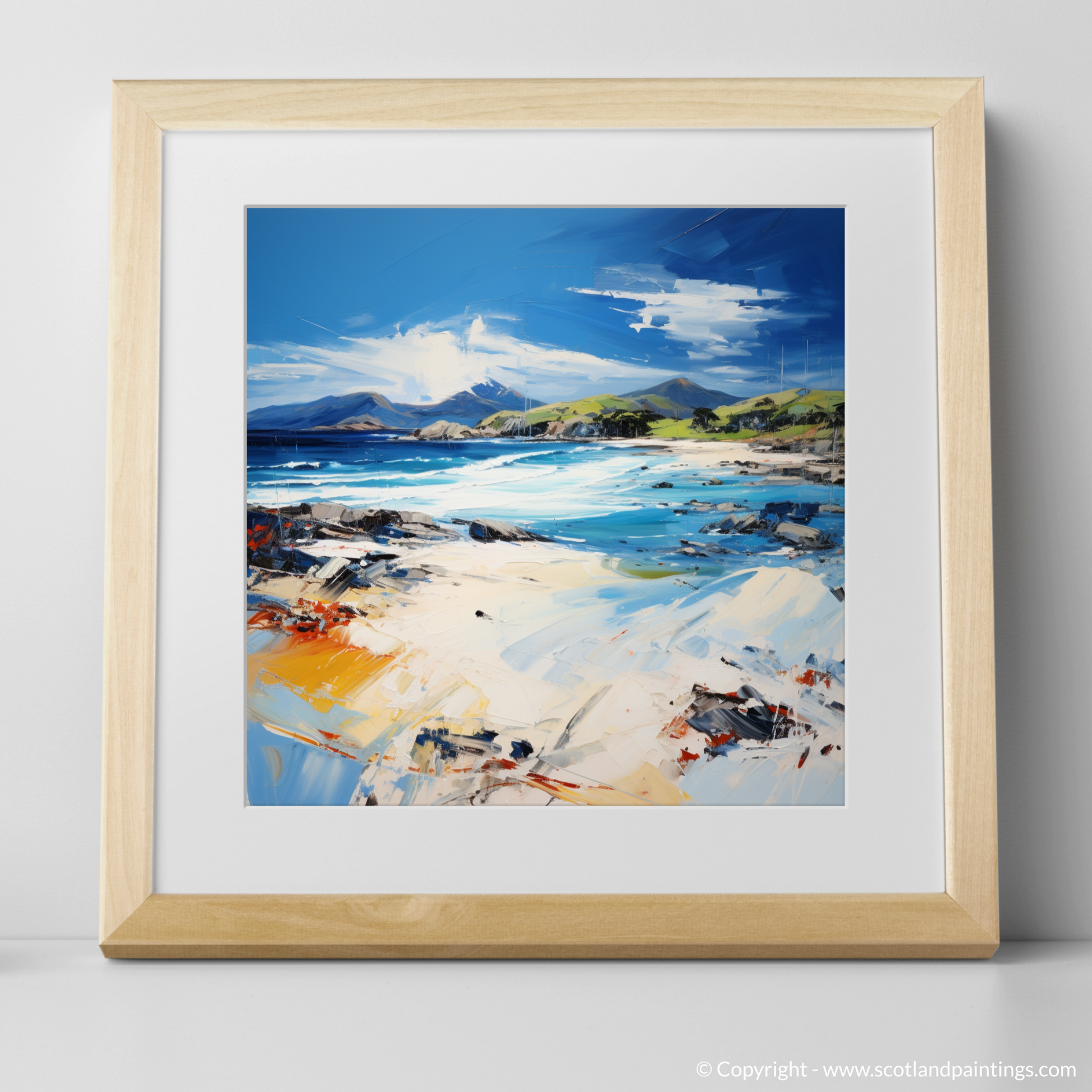 Art Print of Camusdarach Beach, Arisaig with a natural frame