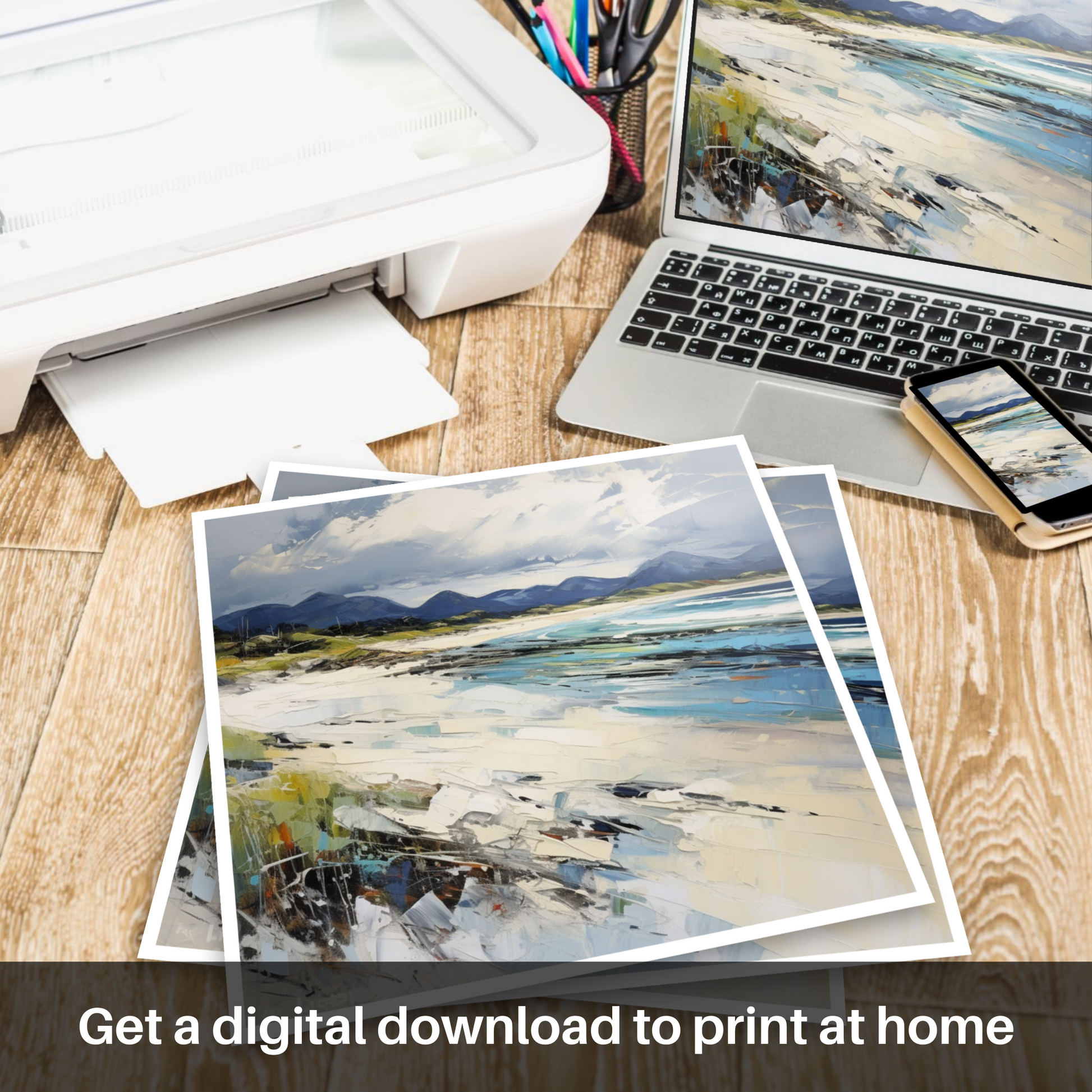 Downloadable and printable picture of Camusdarach Beach, Arisaig