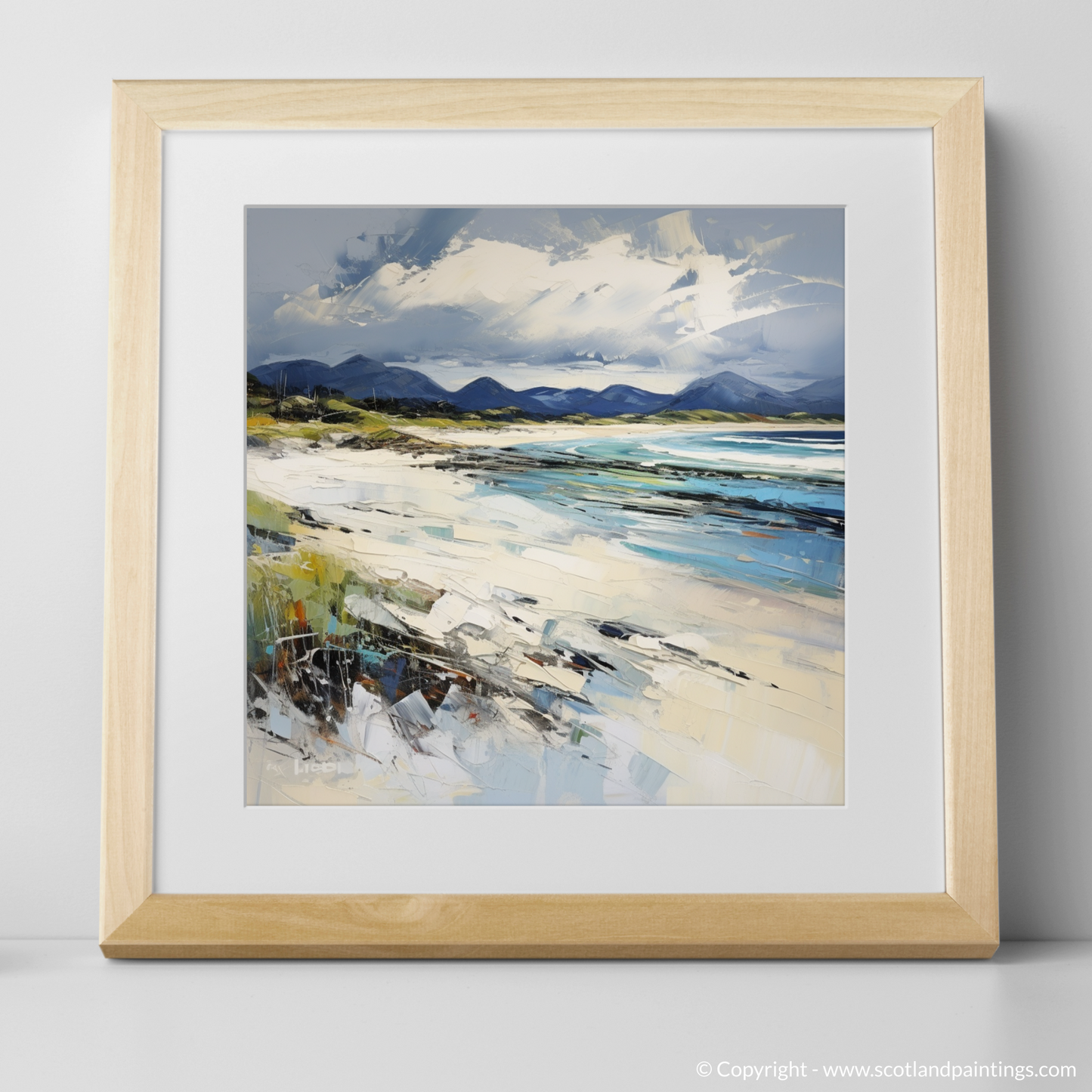 Art Print of Camusdarach Beach, Arisaig with a natural frame