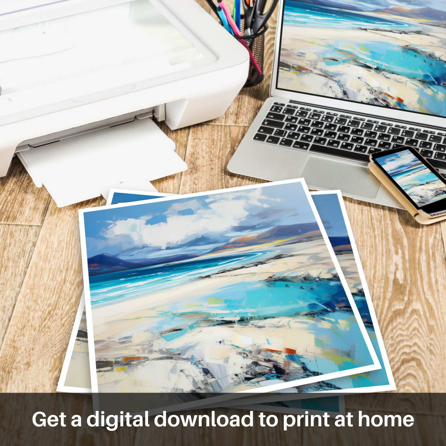 Downloadable and printable picture of Luskentyre Beach, Isle of Harris