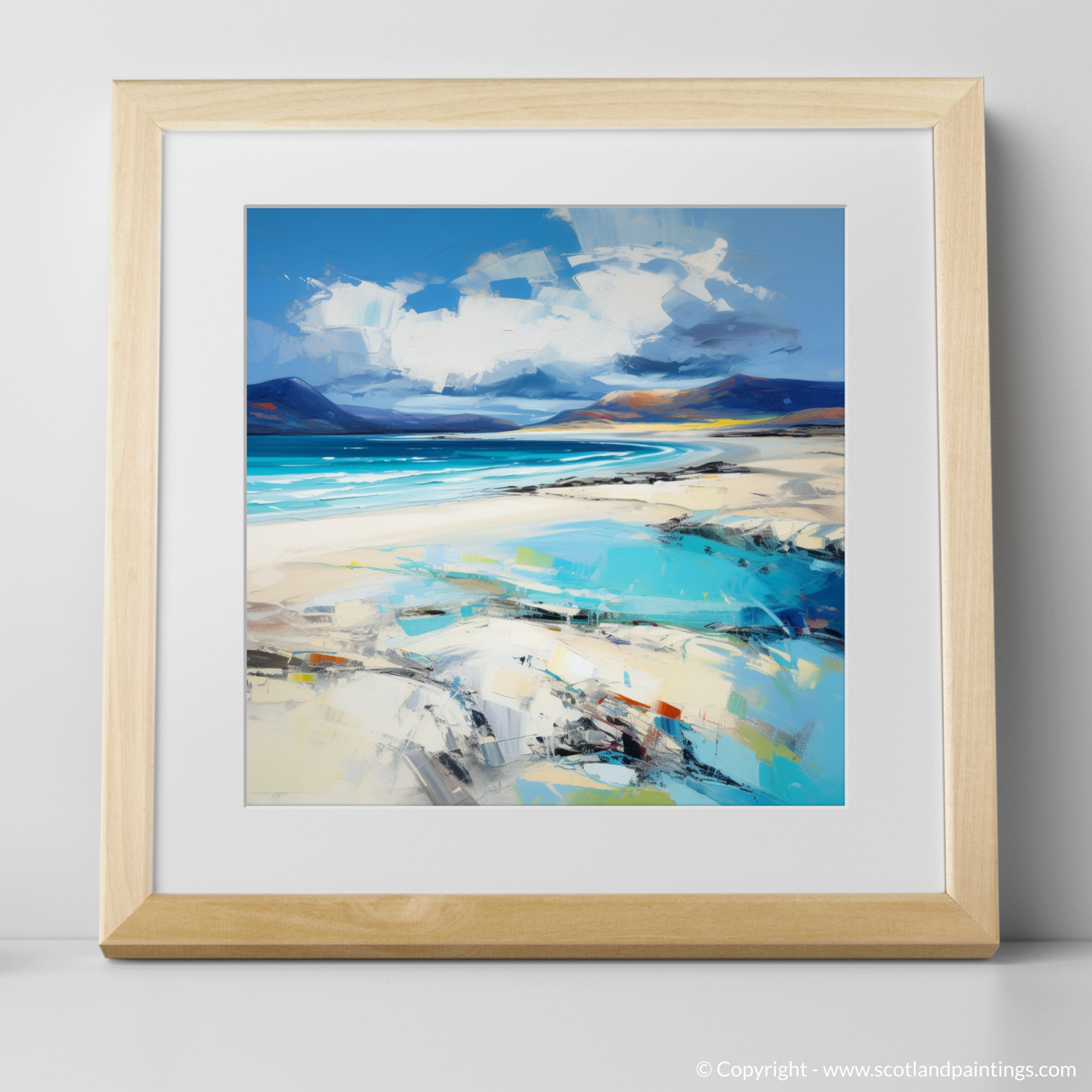 Art Print of Luskentyre Beach, Isle of Harris with a natural frame