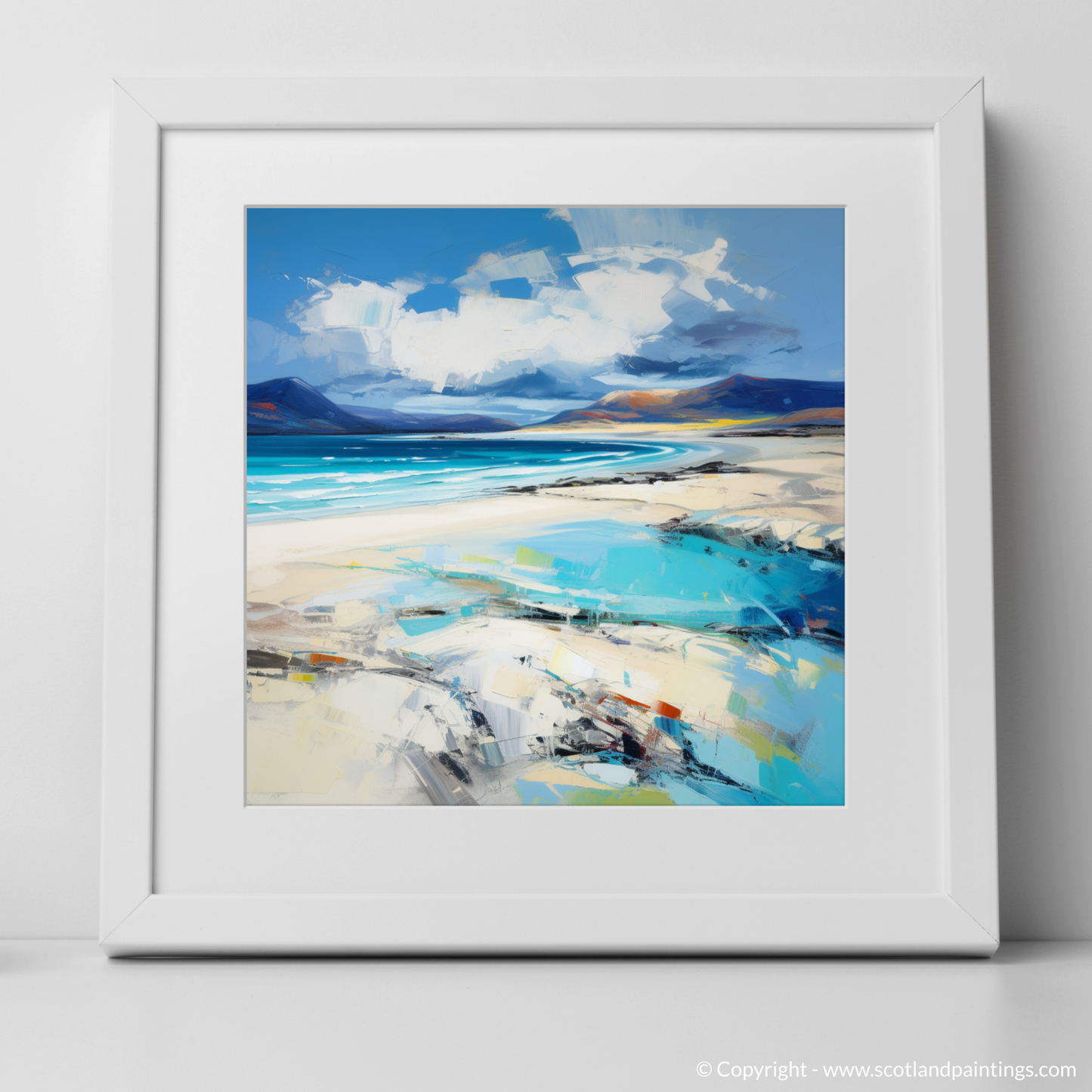 Art Print of Luskentyre Beach, Isle of Harris with a white frame