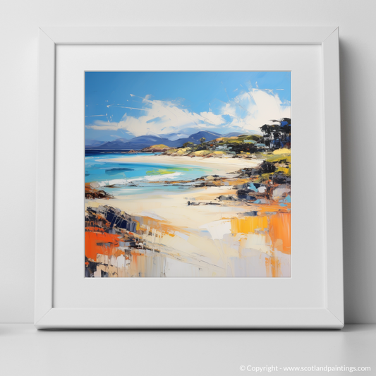 Art Print of Camusdarach Beach, Arisaig with a white frame