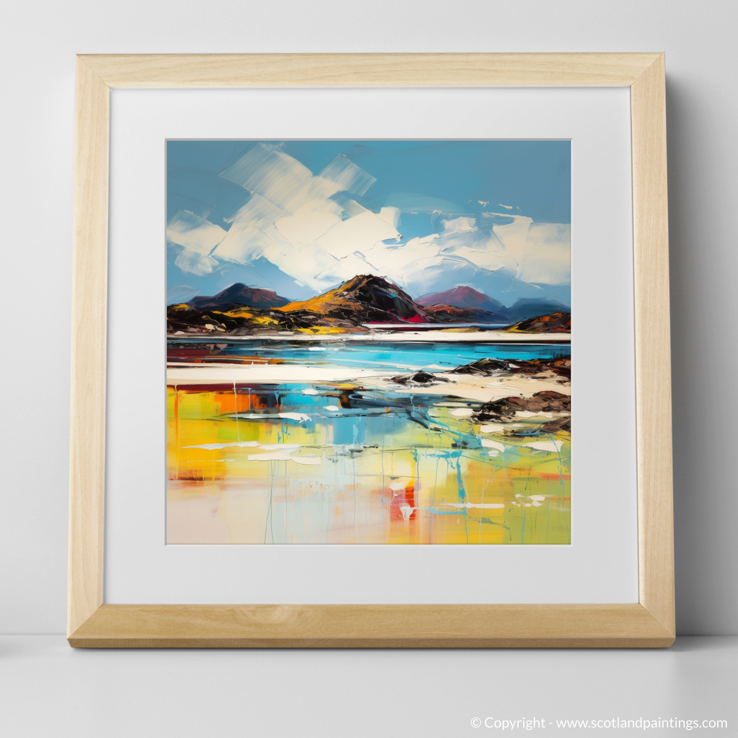 Art Print of Camusdarach Beach, Arisaig with a natural frame