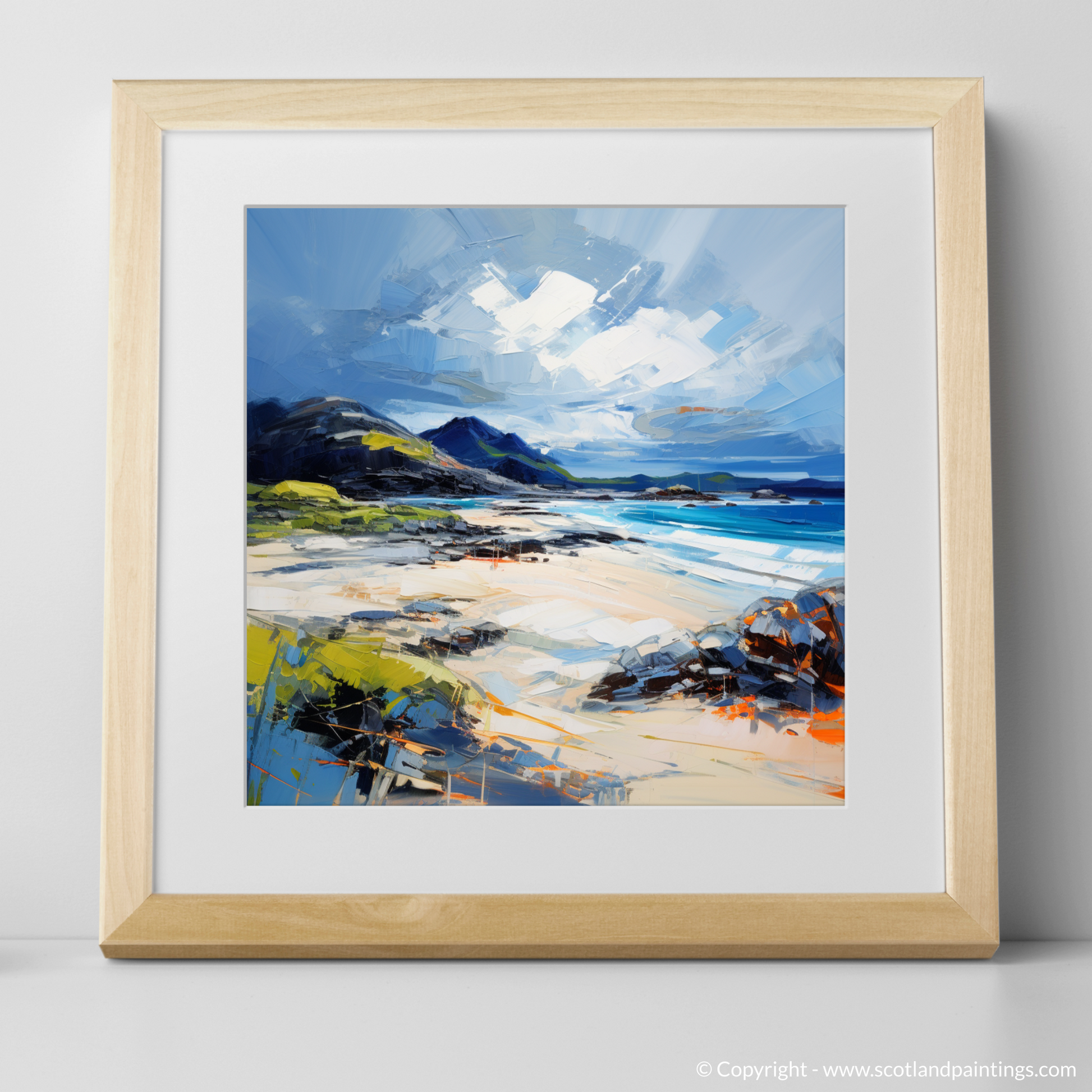 Art Print of Camusdarach Beach, Arisaig with a natural frame