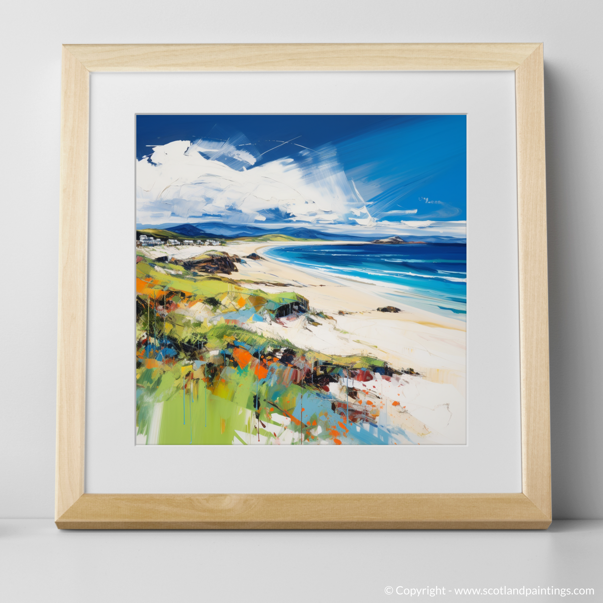 Art Print of Camusdarach Beach, Arisaig with a natural frame