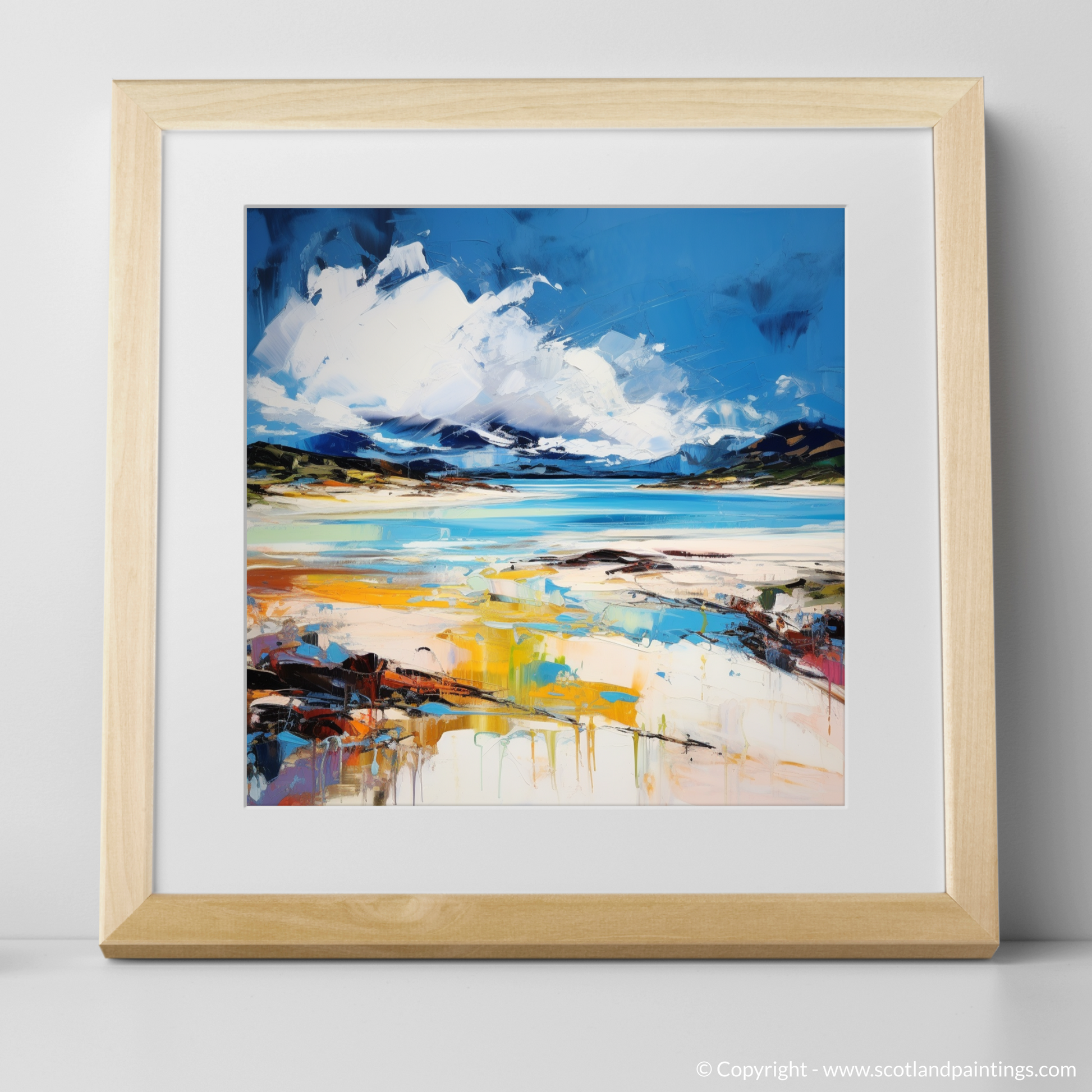 Art Print of Camusdarach Beach, Arisaig with a natural frame