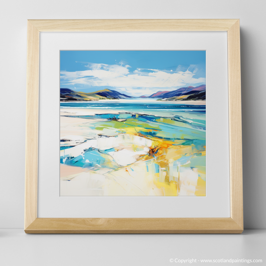 Painting and Art Print of Luskentyre Beach, Isle of Harris. Luskentyre Beach: An Expressionist Ode to Scotland's Coastal Grandeur.