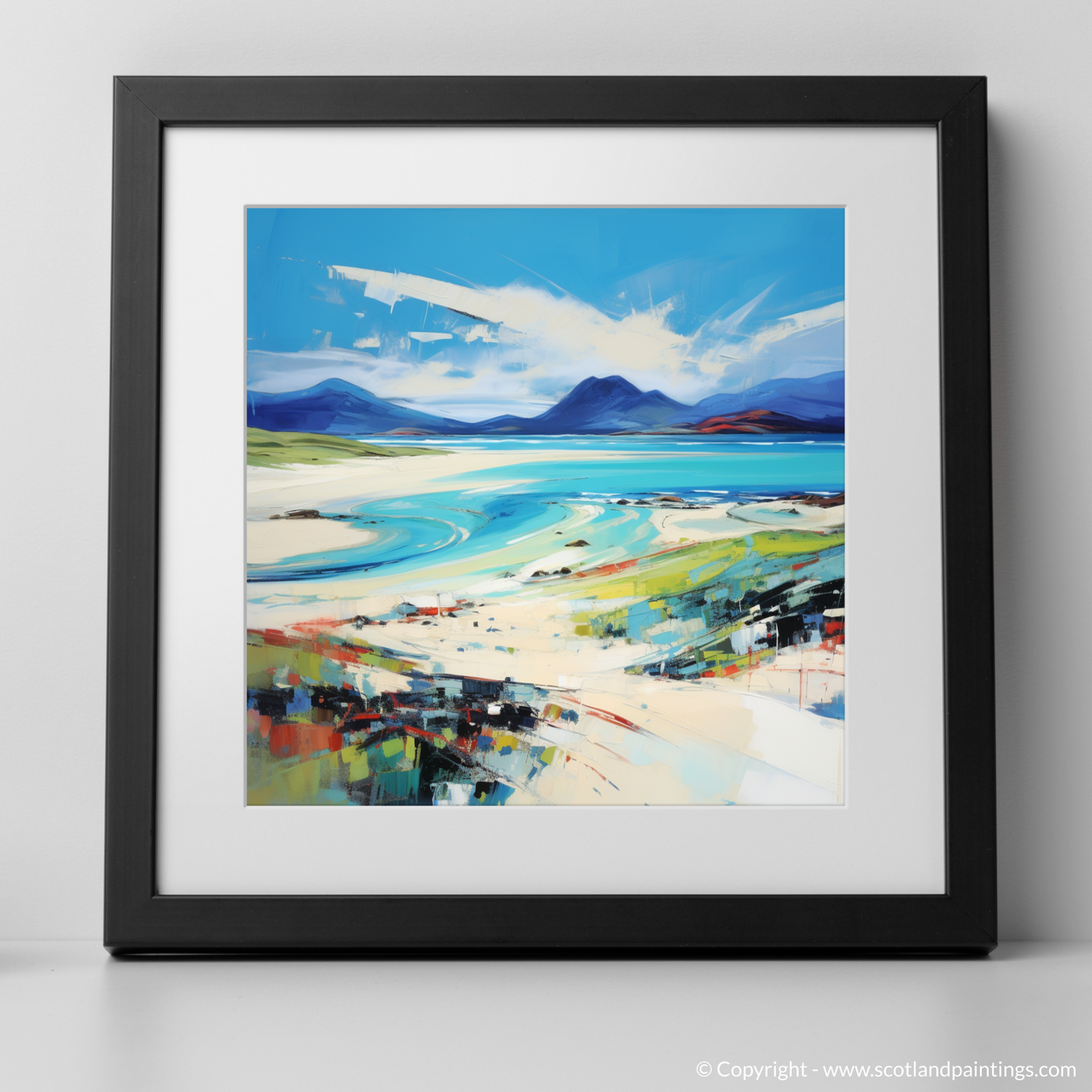 Art Print of Luskentyre Beach, Isle of Harris with Black Frame