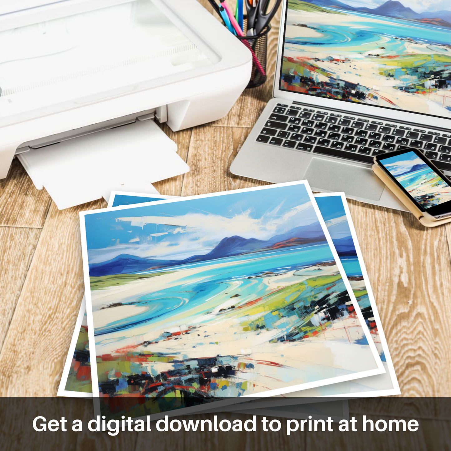 Downloadable and Printable Picture of Luskentyre Beach, Isle of Harris