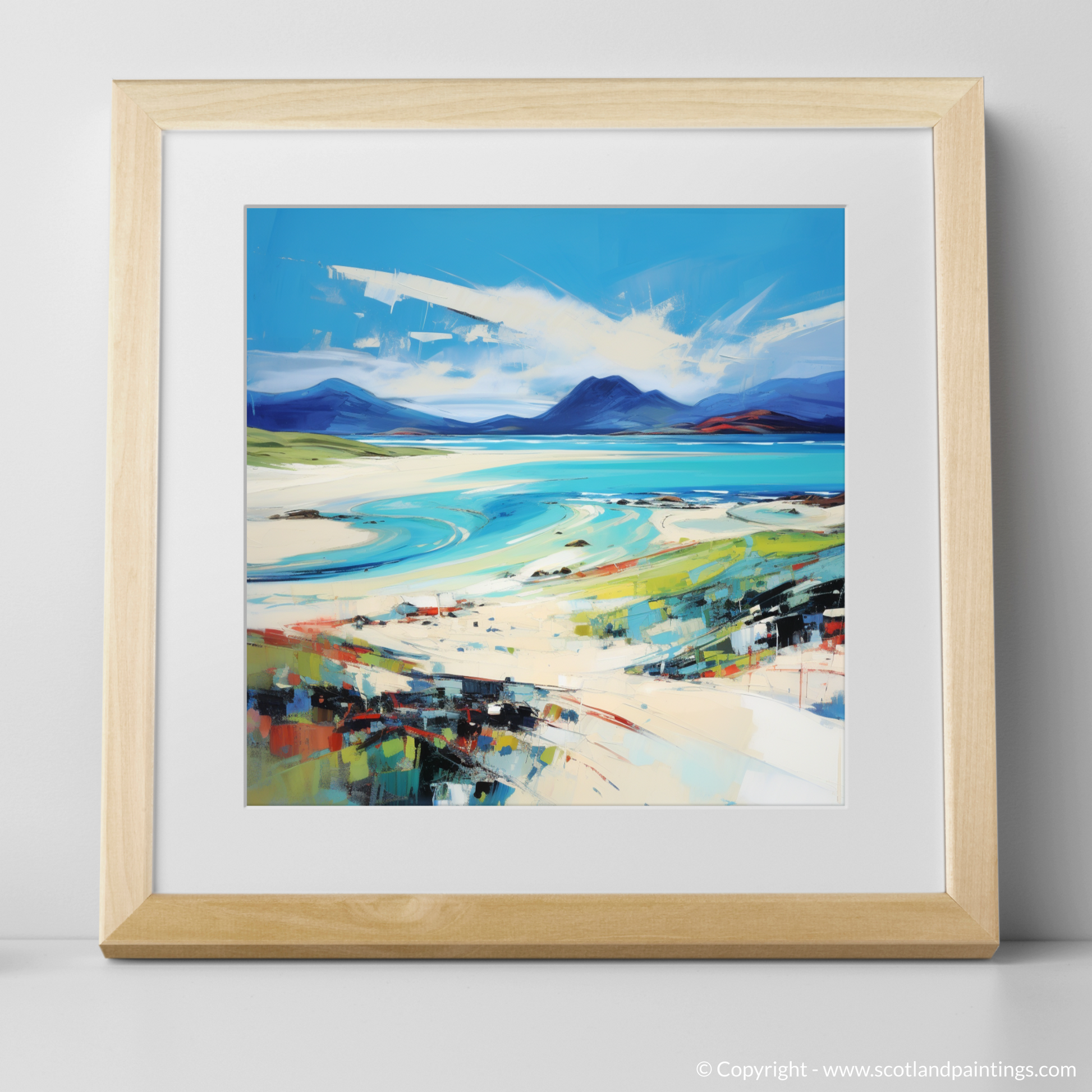 Art Print of Luskentyre Beach, Isle of Harris with Natural Frame