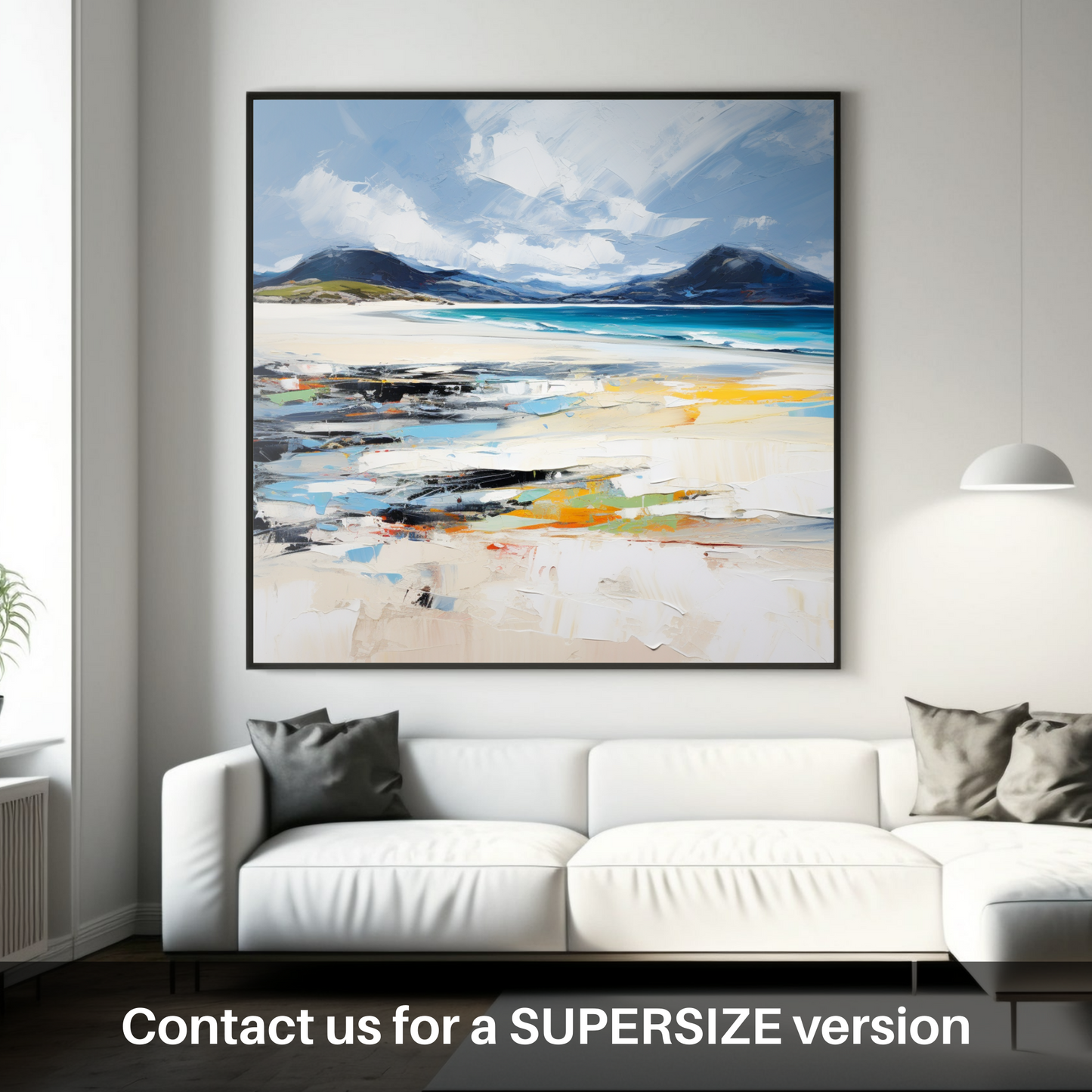 Painting and Art Print of Luskentyre Beach, Isle of Harris. Wild Spirit of Luskentyre Beach: An Expressionist Ode to Scottish Coastline.