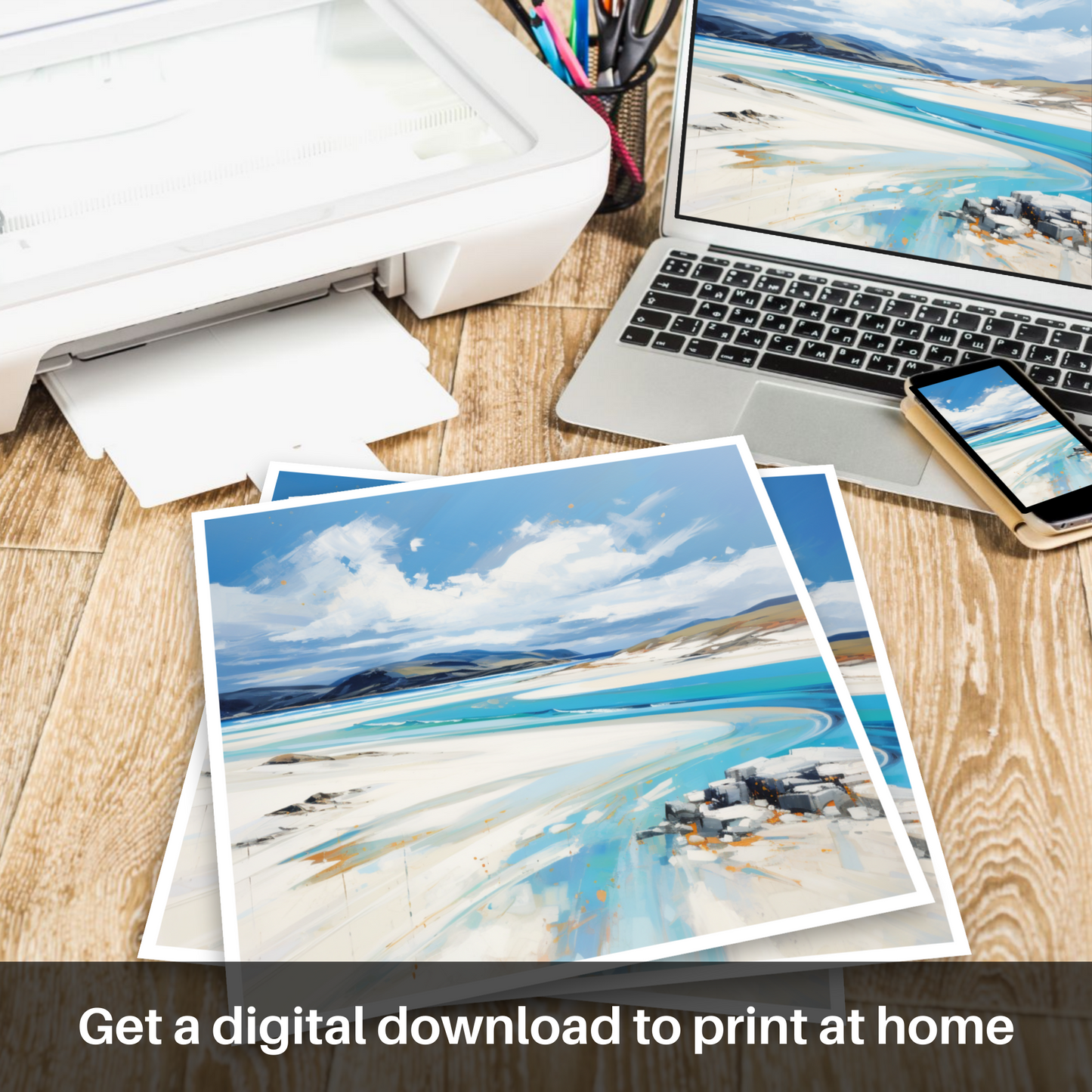 Downloadable and printable picture of Luskentyre Beach, Isle of Harris