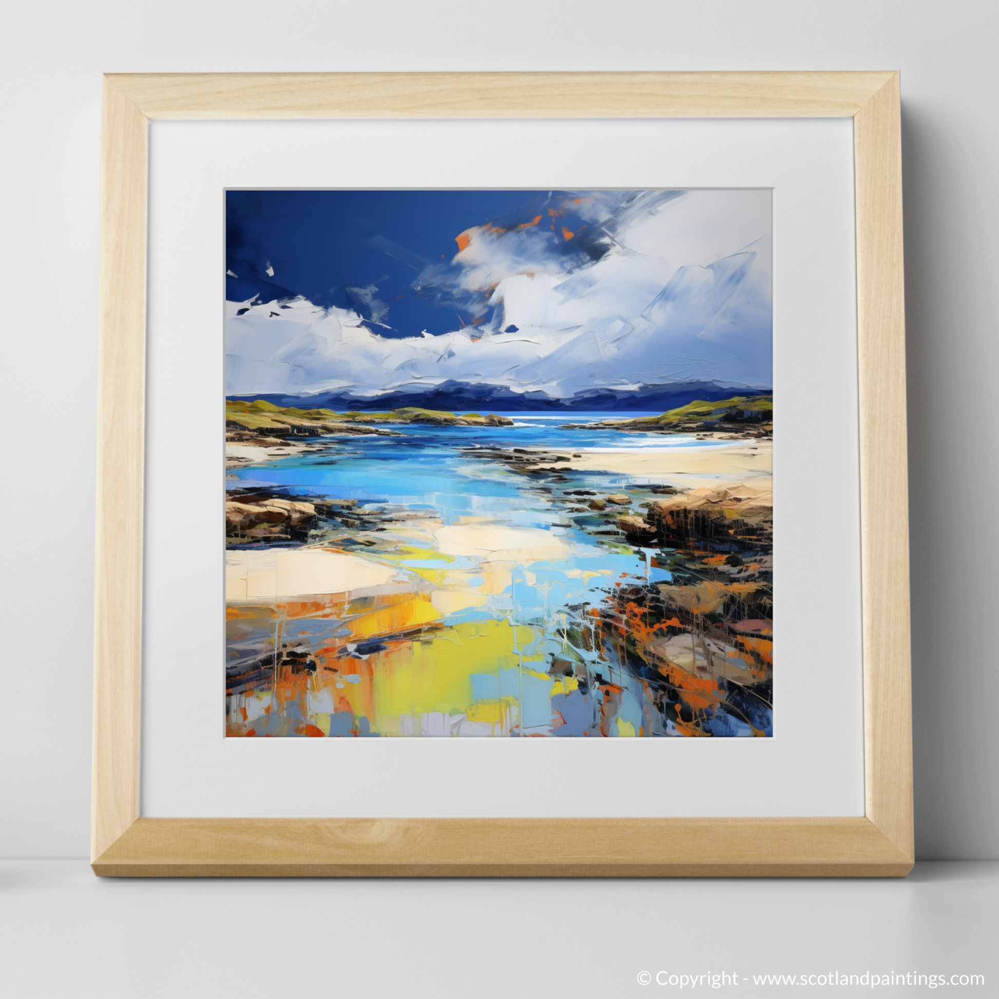 Art Print of Camusdarach Beach, Arisaig with a natural frame