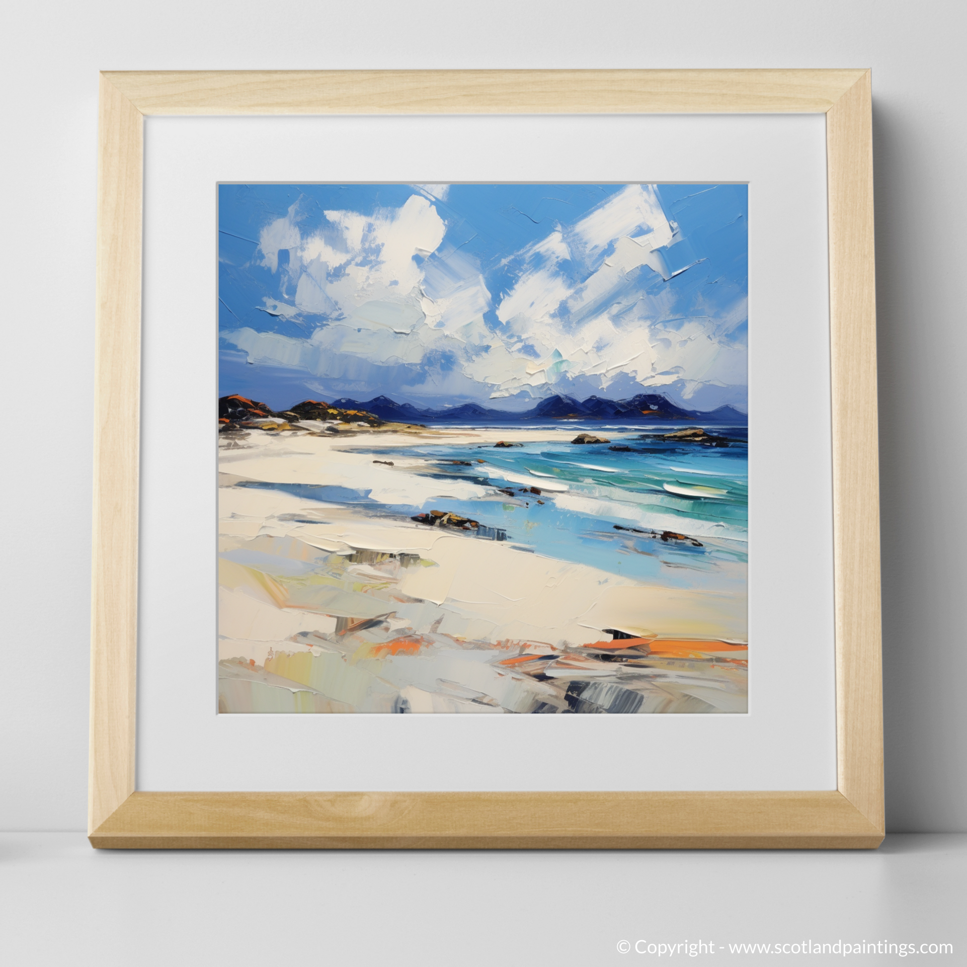 Art Print of Camusdarach Beach, Arisaig with a natural frame