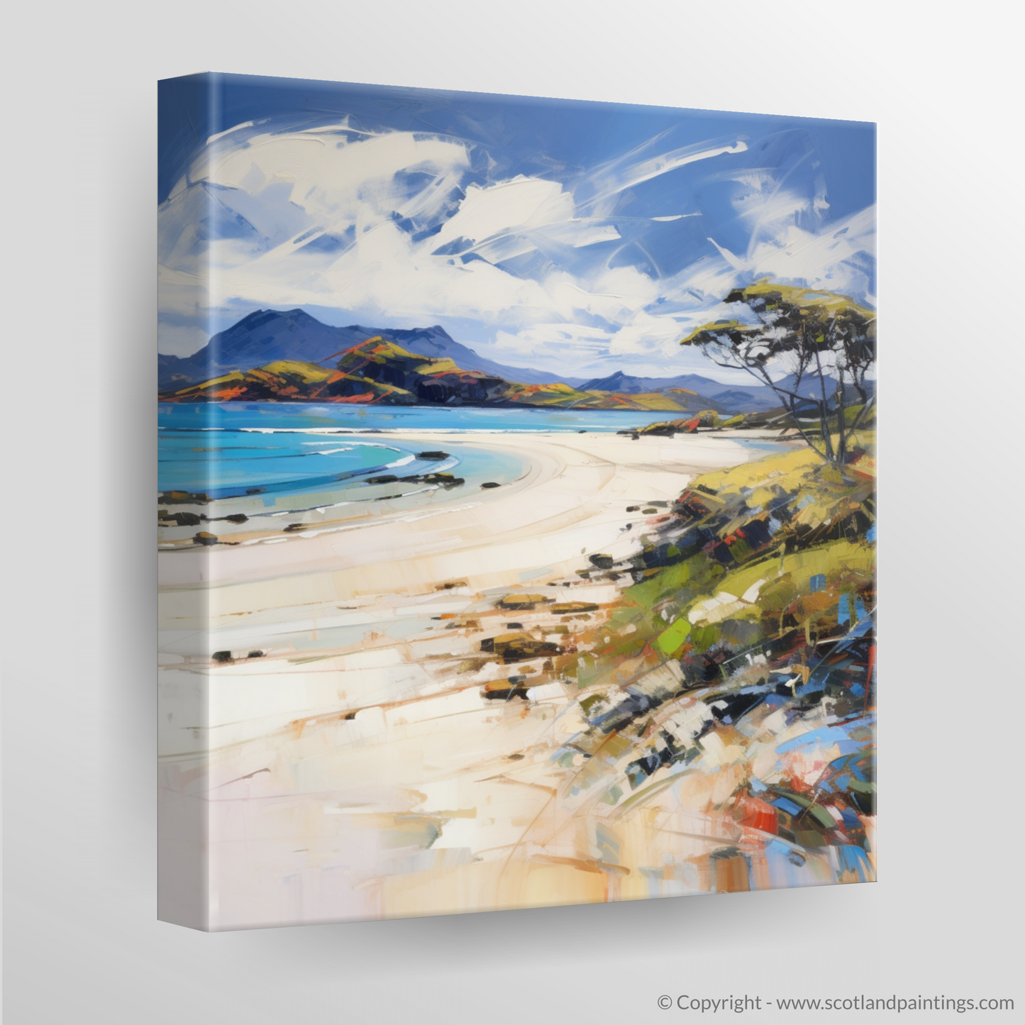 Painting and Art Print of Camusdarach Beach, Arisaig. Expressionist Ode to Camusdarach Beach.