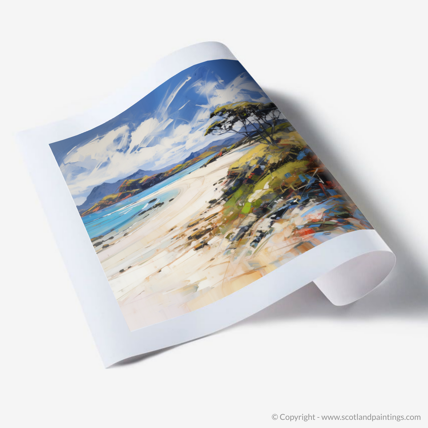 Painting and Art Print of Camusdarach Beach, Arisaig. Expressionist Ode to Camusdarach Beach.