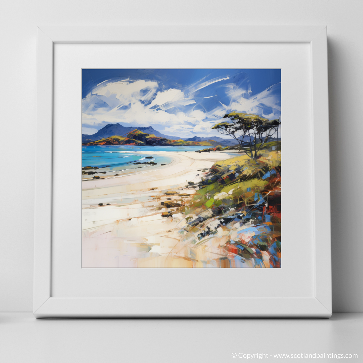 Painting and Art Print of Camusdarach Beach, Arisaig. Expressionist Ode to Camusdarach Beach.