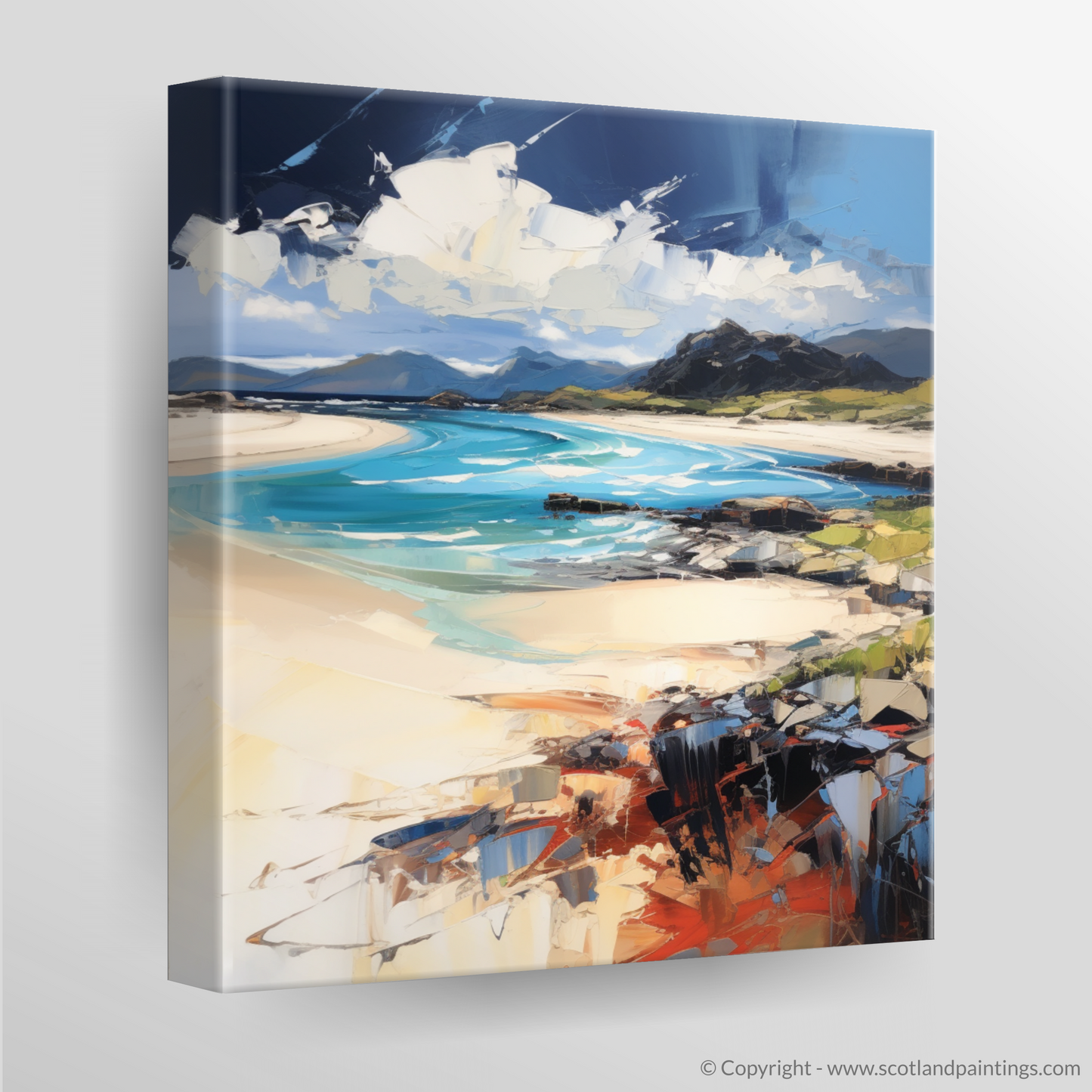 Painting and Art Print of Camusdarach Beach, Arisaig. Expressionist Ode to Camusdarach Beach.