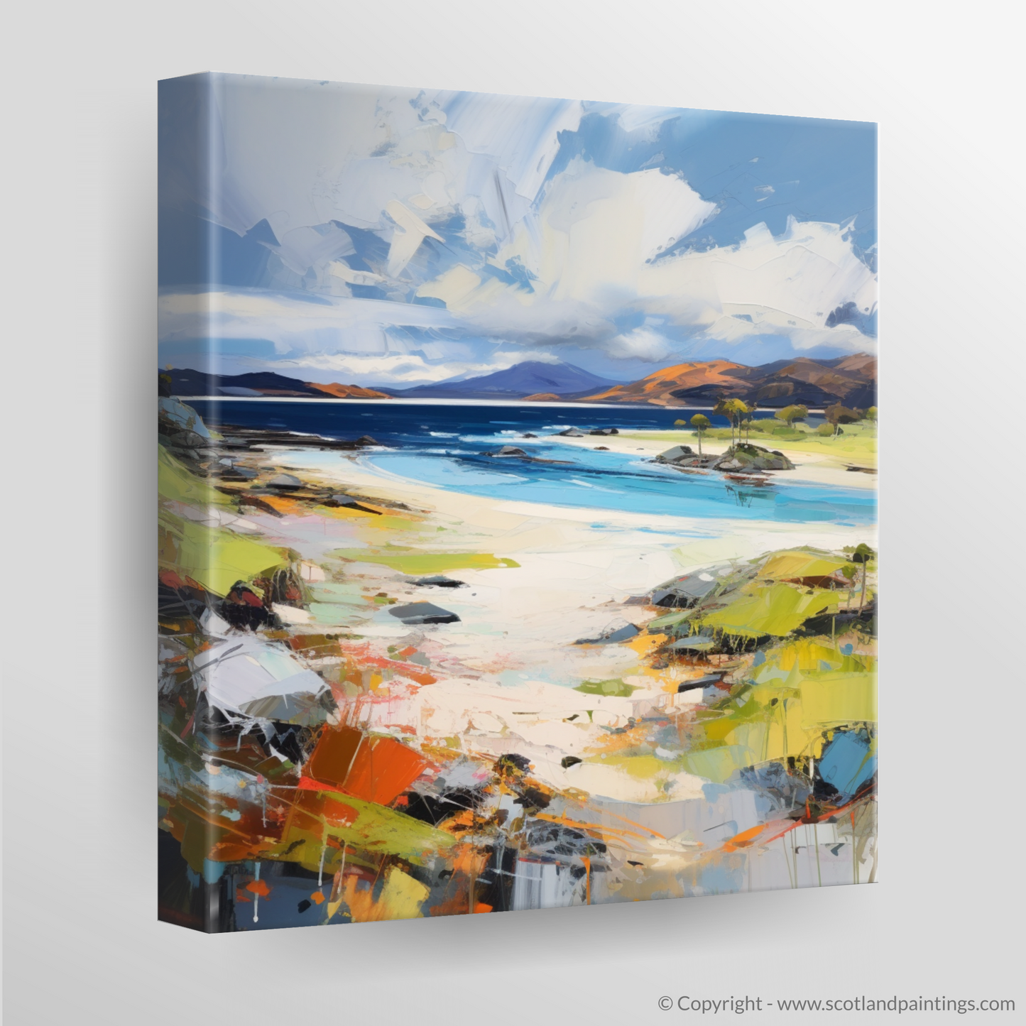 Painting and Art Print of Camusdarach Beach, Arisaig. Expressionist Ode to Camusdarach Beach.