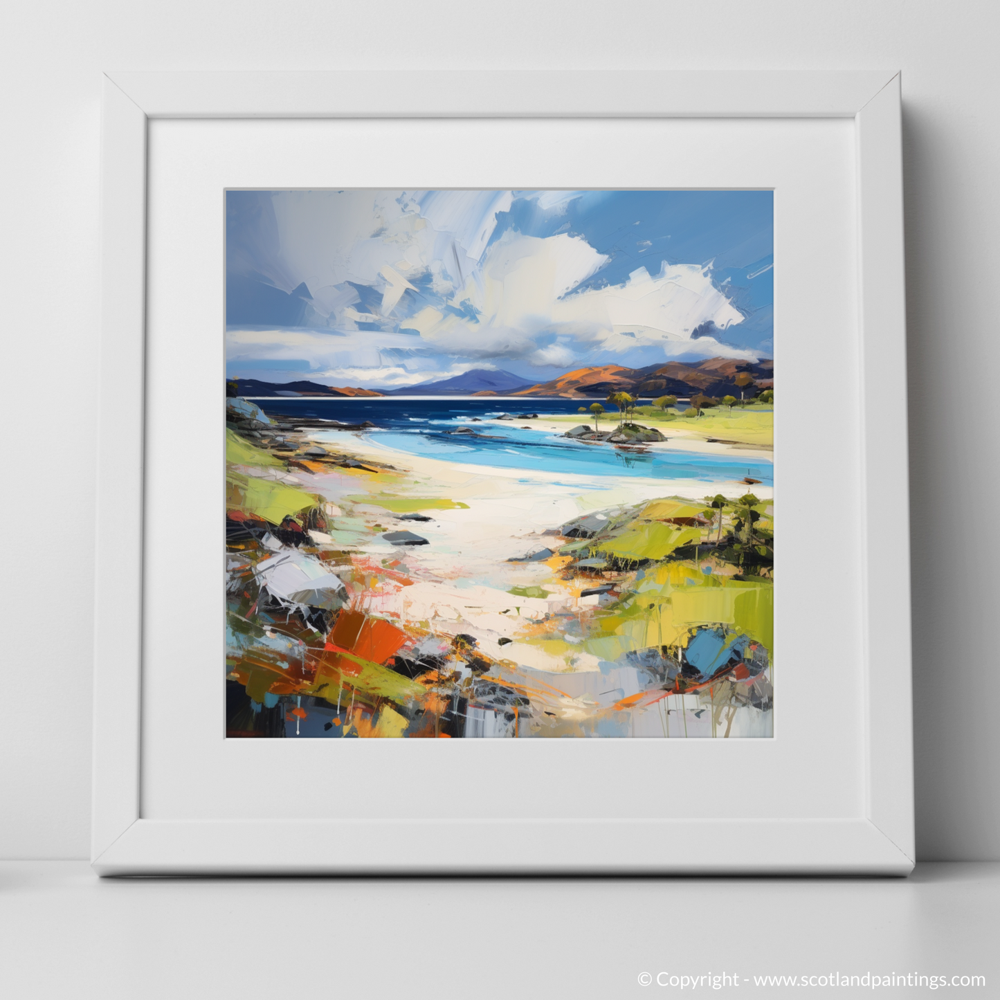 Painting and Art Print of Camusdarach Beach, Arisaig. Expressionist Ode to Camusdarach Beach.