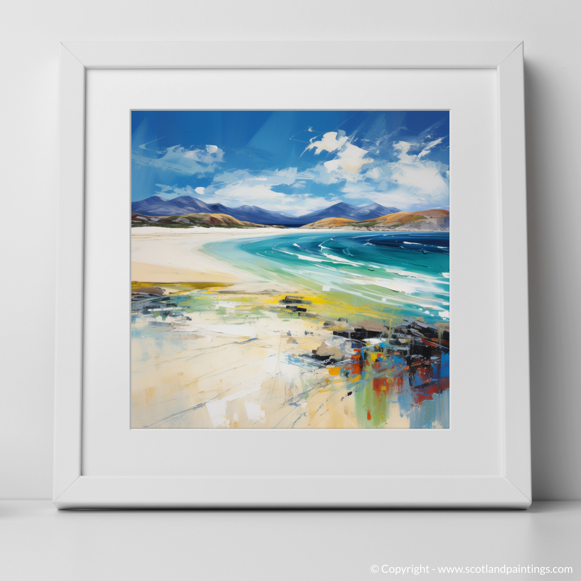 Art Print of Luskentyre Beach, Isle of Harris with a white frame