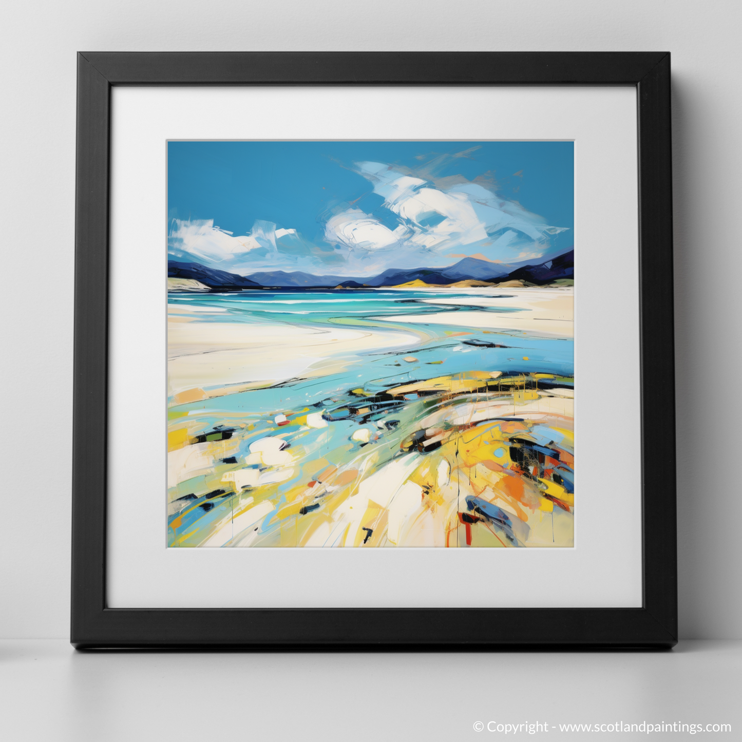 Art Print of Luskentyre Beach, Isle of Harris with a black frame