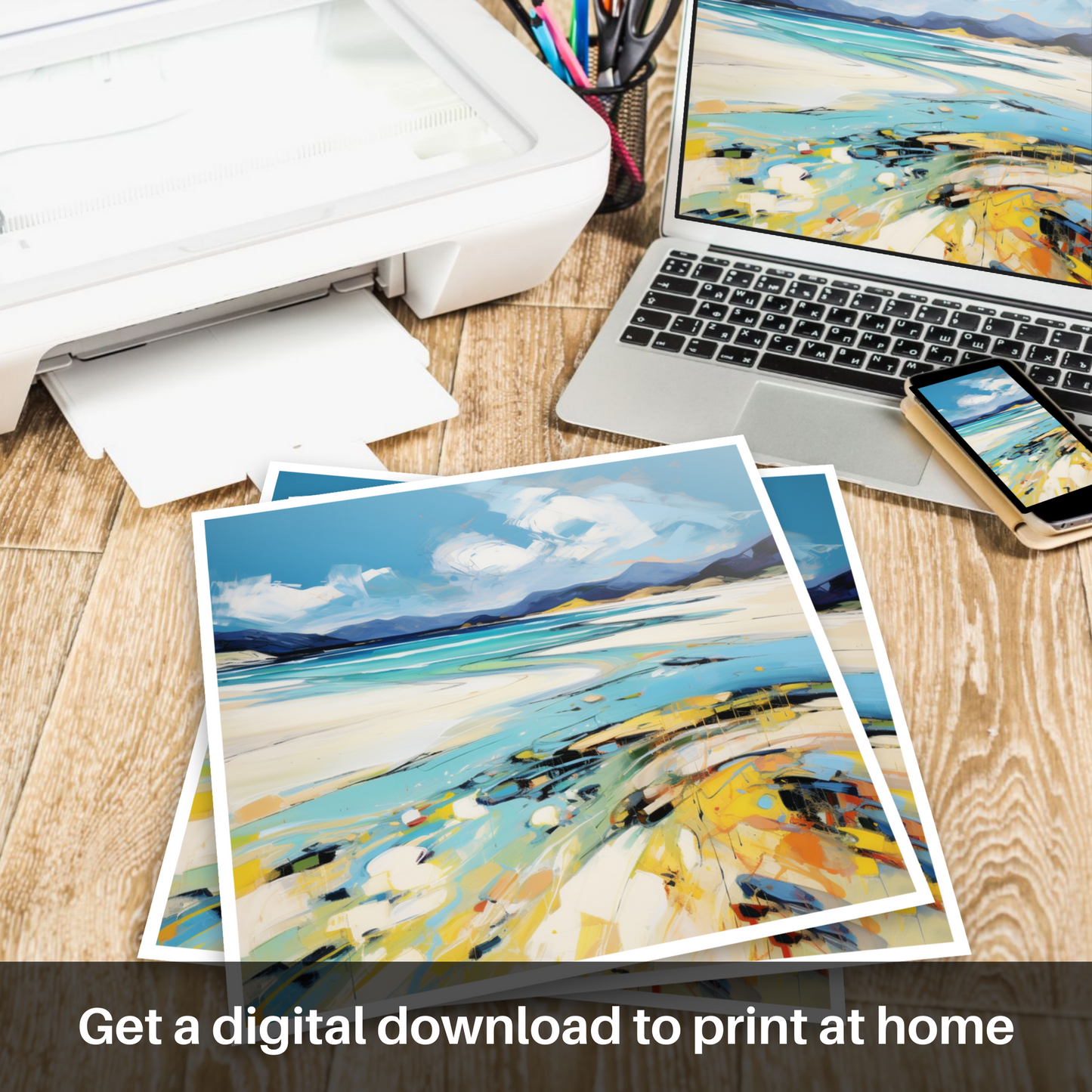 Downloadable and printable picture of Luskentyre Beach, Isle of Harris