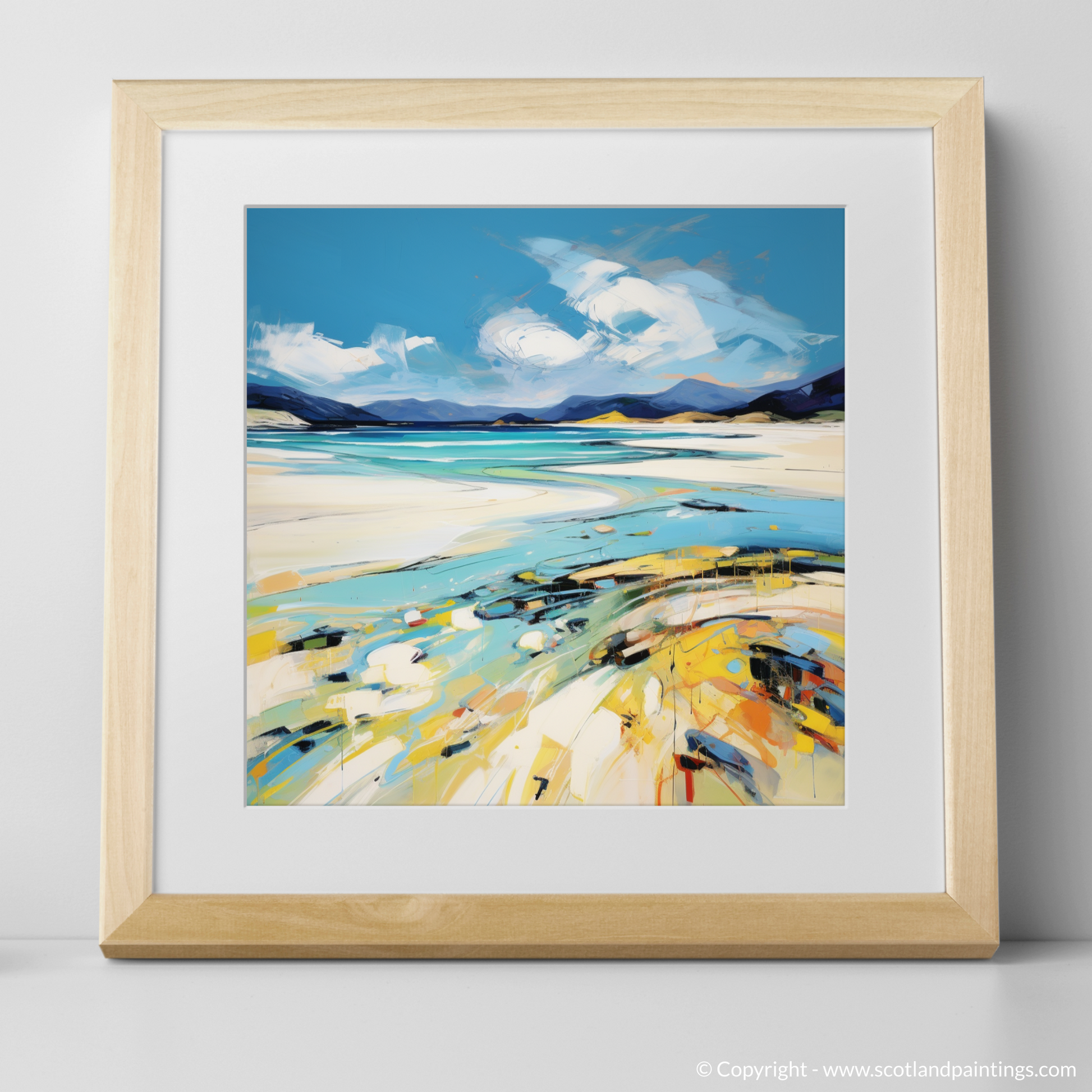 Art Print of Luskentyre Beach, Isle of Harris with a natural frame