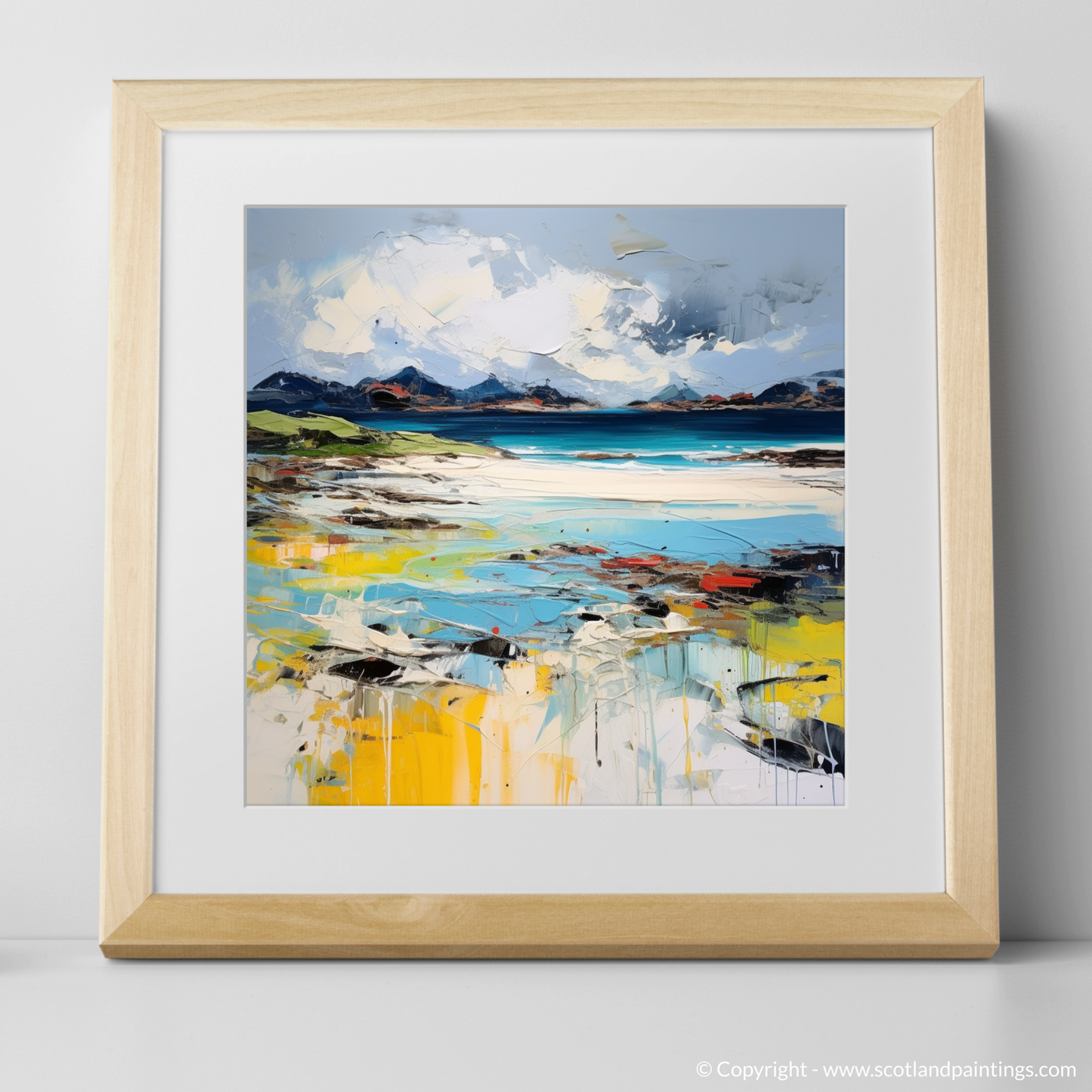 Art Print of Camusdarach Beach, Arisaig with a natural frame