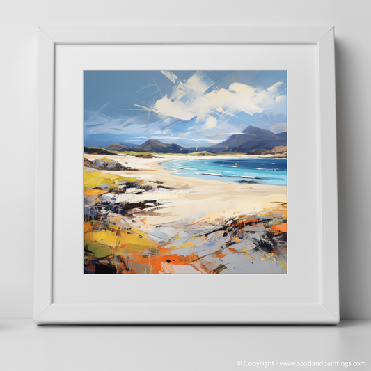 Art Print of Camusdarach Beach, Arisaig with a white frame