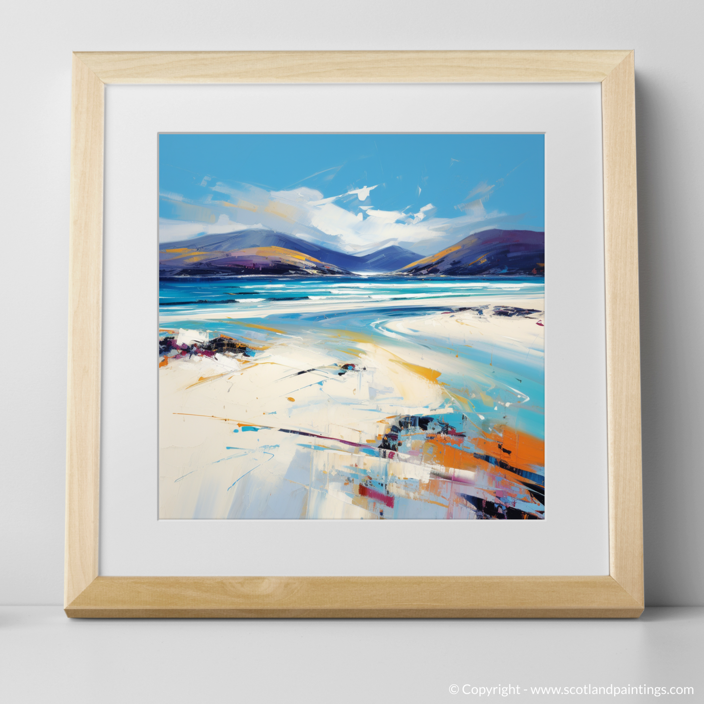 Art Print of Luskentyre Beach, Isle of Harris with a natural frame