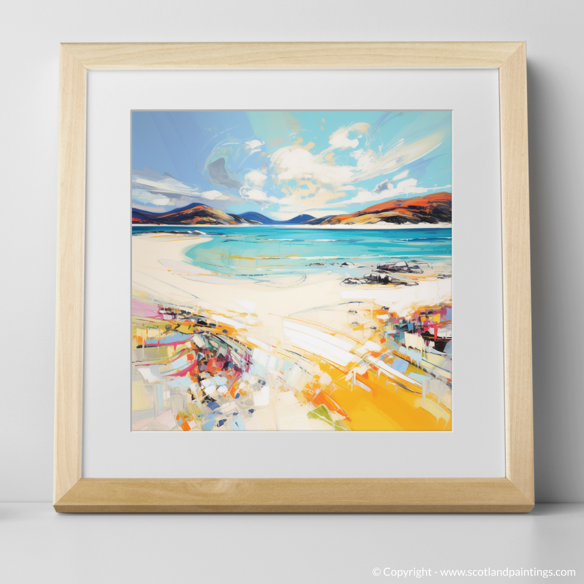 Art Print of Luskentyre Beach, Isle of Harris with a natural frame