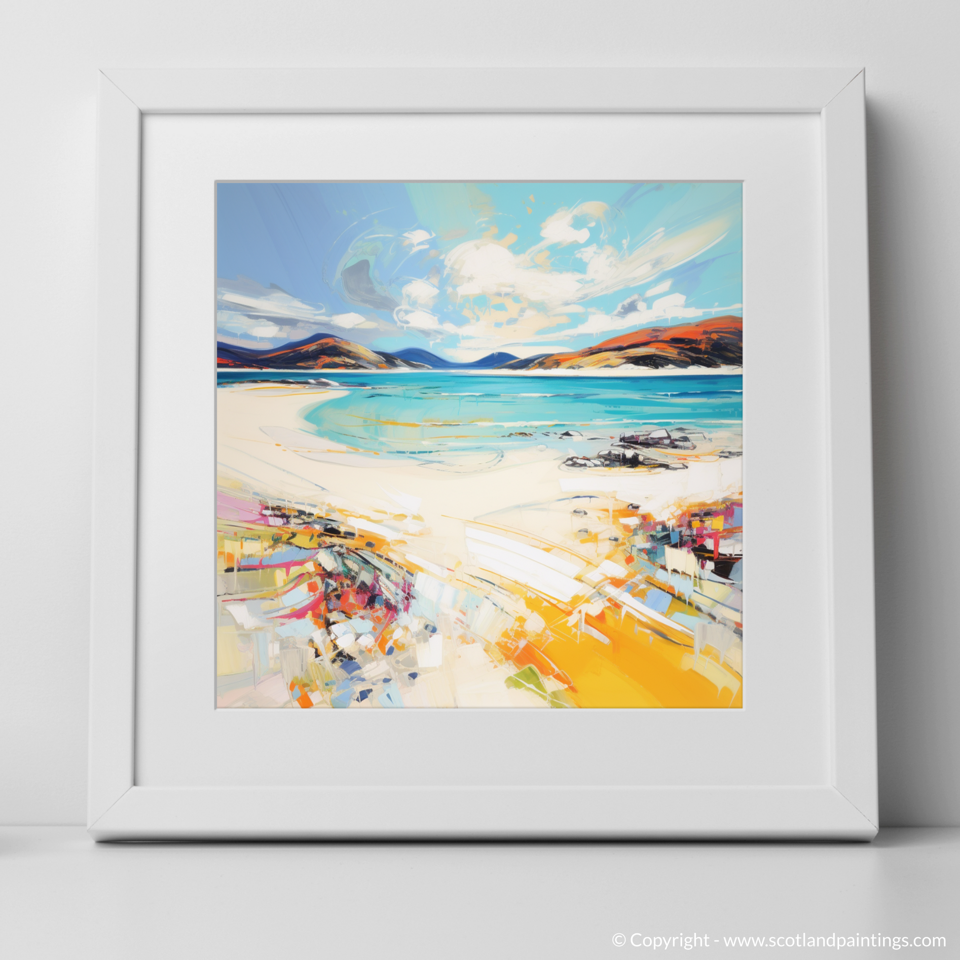 Art Print of Luskentyre Beach, Isle of Harris with a white frame