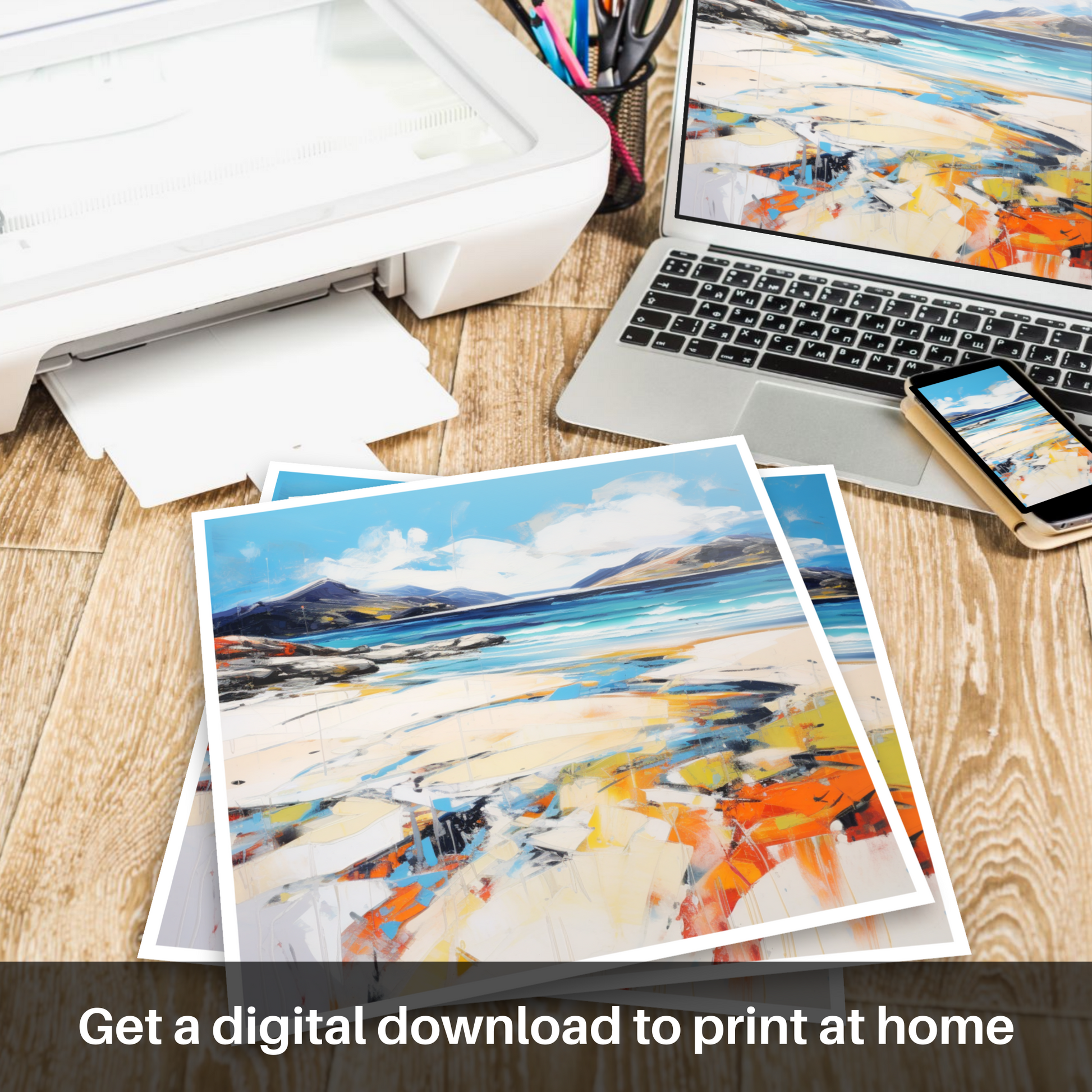 Downloadable and printable picture of Luskentyre Beach, Isle of Harris