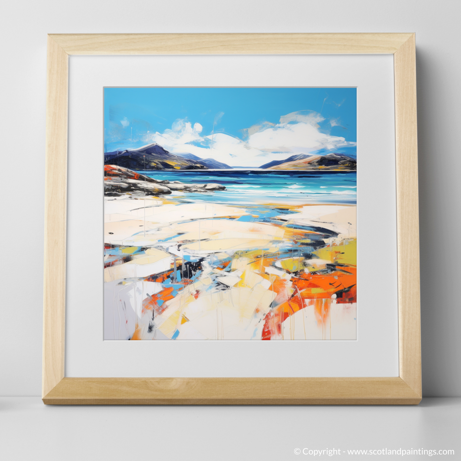 Art Print of Luskentyre Beach, Isle of Harris with a natural frame