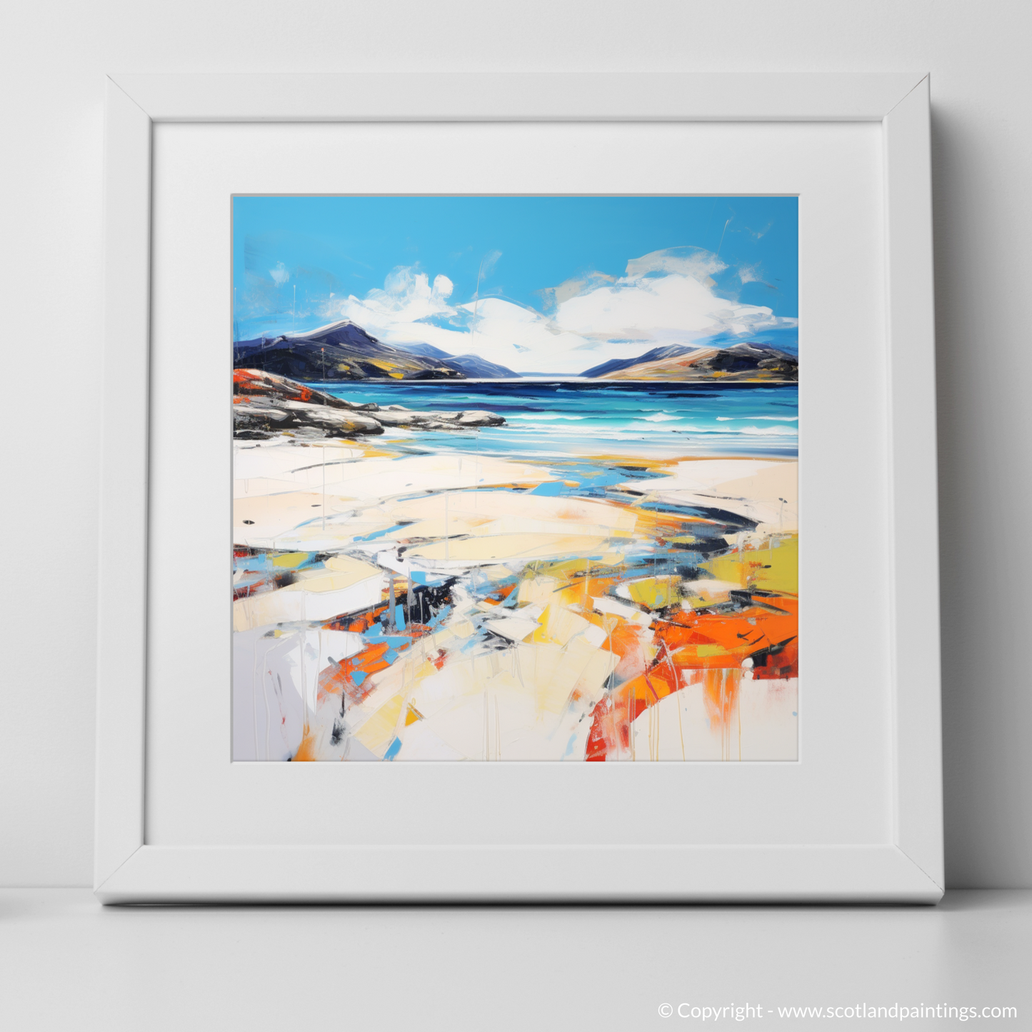 Art Print of Luskentyre Beach, Isle of Harris with a white frame