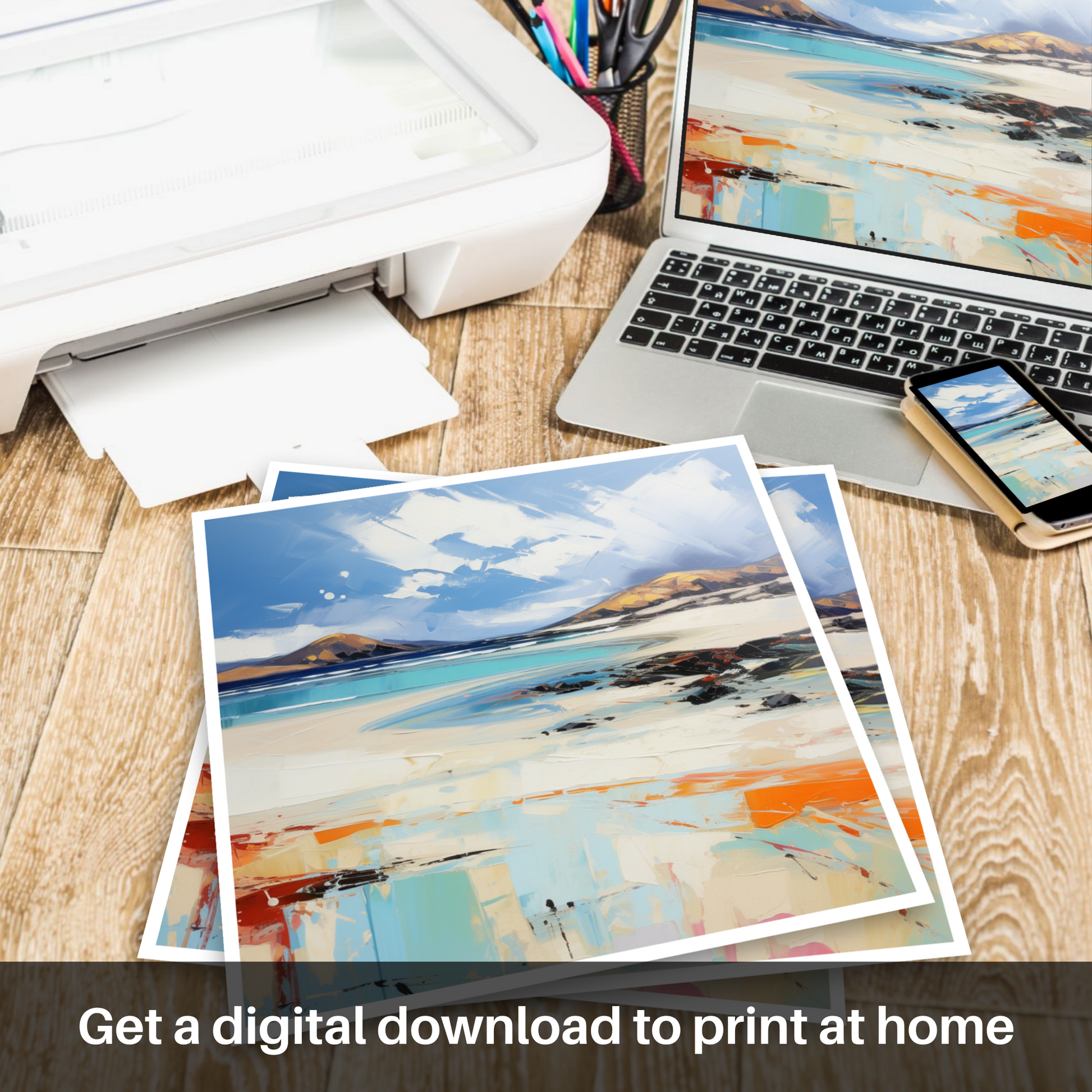 Downloadable and printable picture of Luskentyre Beach, Isle of Harris