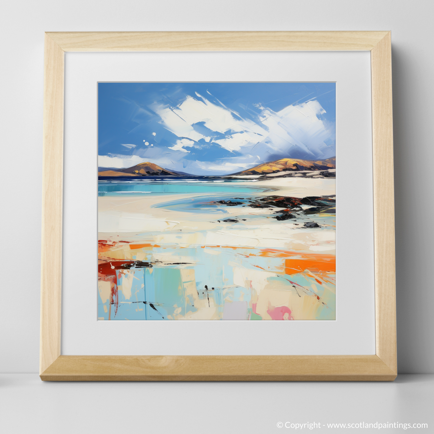 Art Print of Luskentyre Beach, Isle of Harris with a natural frame