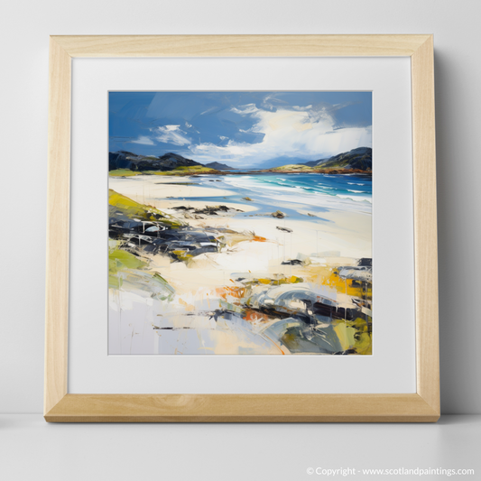 Art Print of Camusdarach Beach, Arisaig with a natural frame