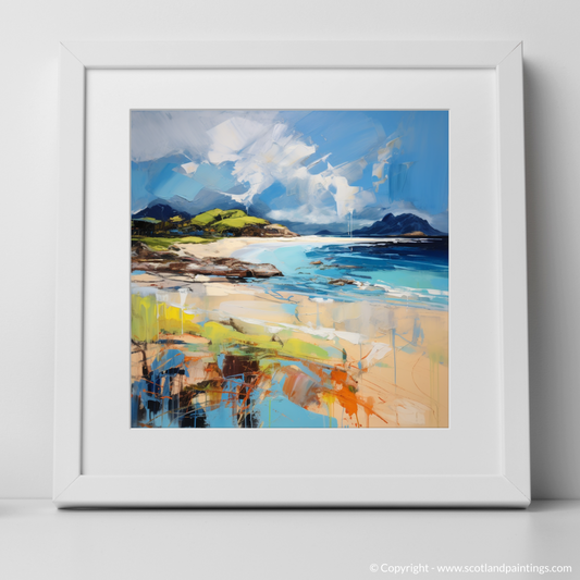 Art Print of Camusdarach Beach, Arisaig with a white frame