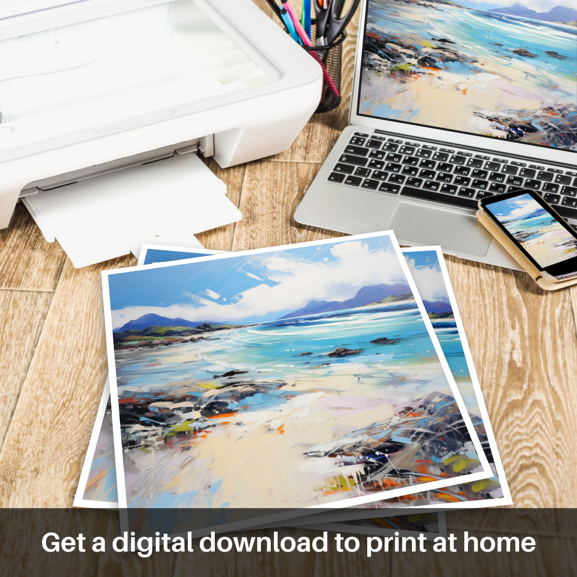 Downloadable and printable picture of Camusdarach Beach, Arisaig