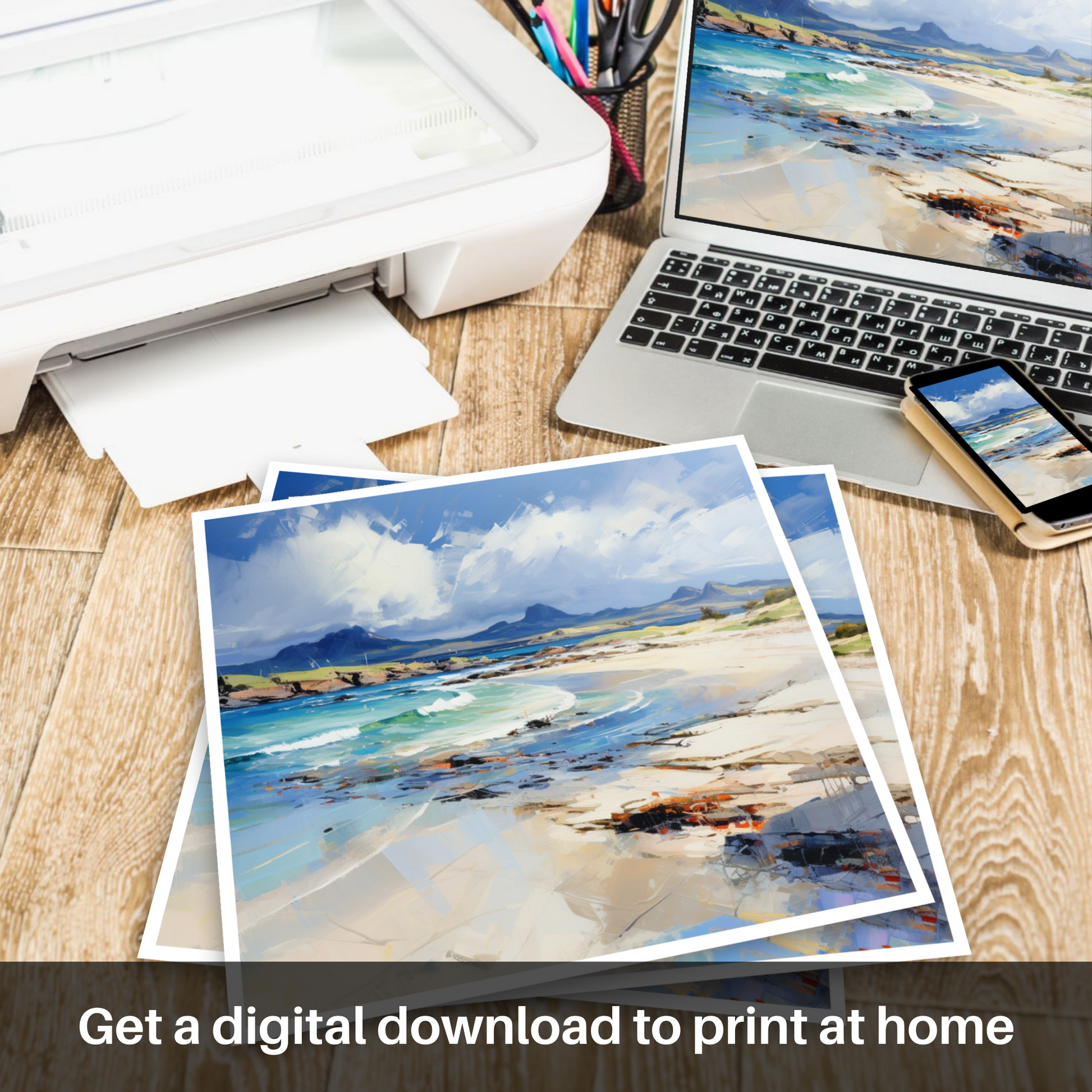 Downloadable and printable picture of Camusdarach Beach, Arisaig